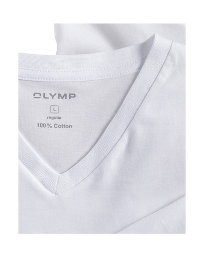 OLYMP T-Shirt »Casual«, (Packung, 2 tlg., 2er), mit Ton-in-Ton Logostickerei am Ärmel