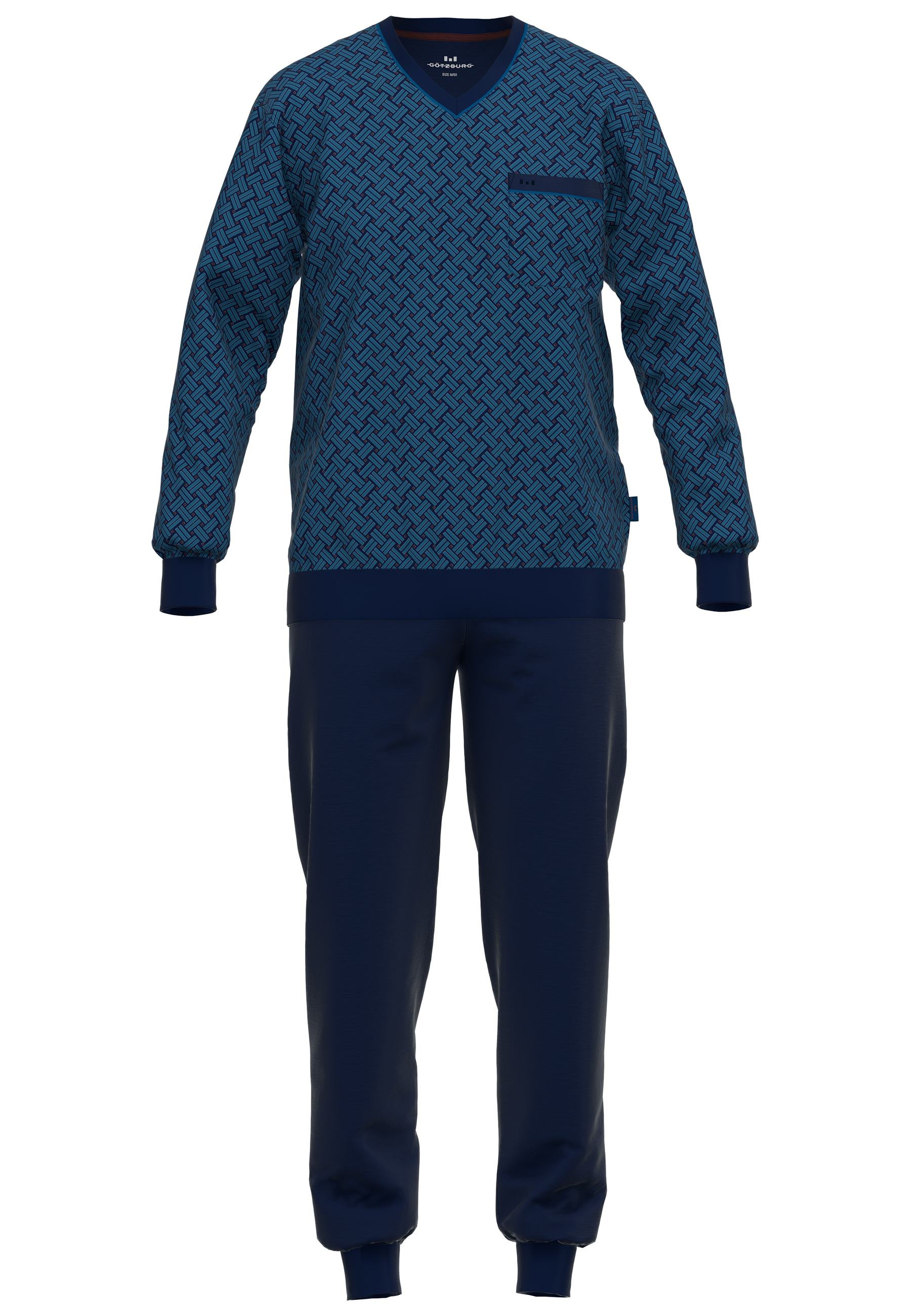 GÖTZBURG Pyjama "Zartbitter", (2 tlg.), Langarm, V-Ausschnitt, Brusttasche günstig online kaufen