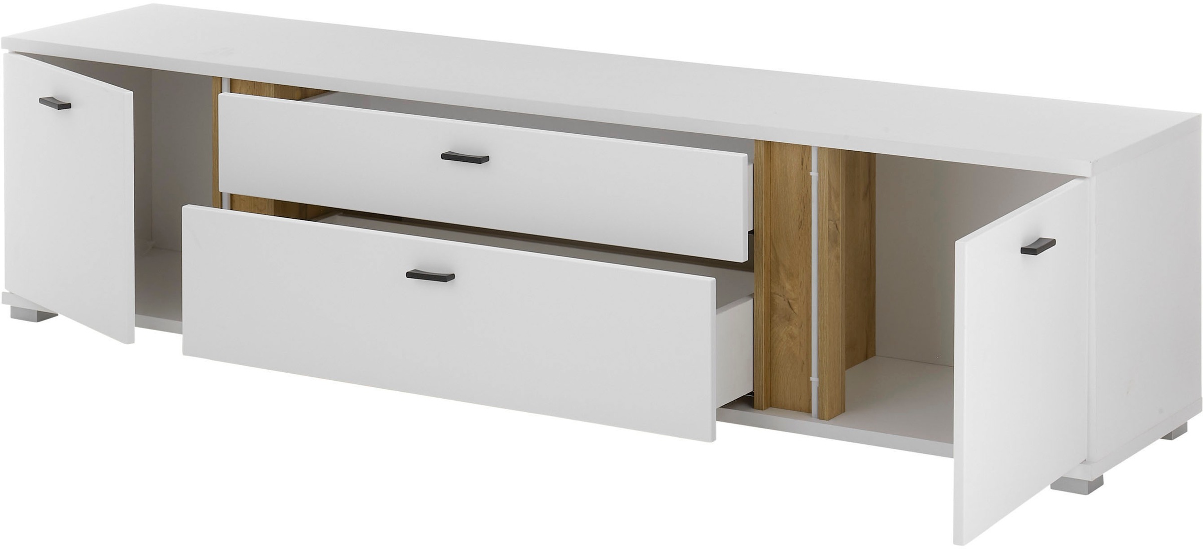 INOSIGN Lowboard »LONG ISLAND«, (1 St.), in moderner Trendfarbe,inklusive senkrechter Beleuchtung,Breite 200 cm