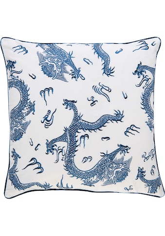 BARBARA Home Collection Dekokissen »Dragon 01 blau-weiß« Kisse...