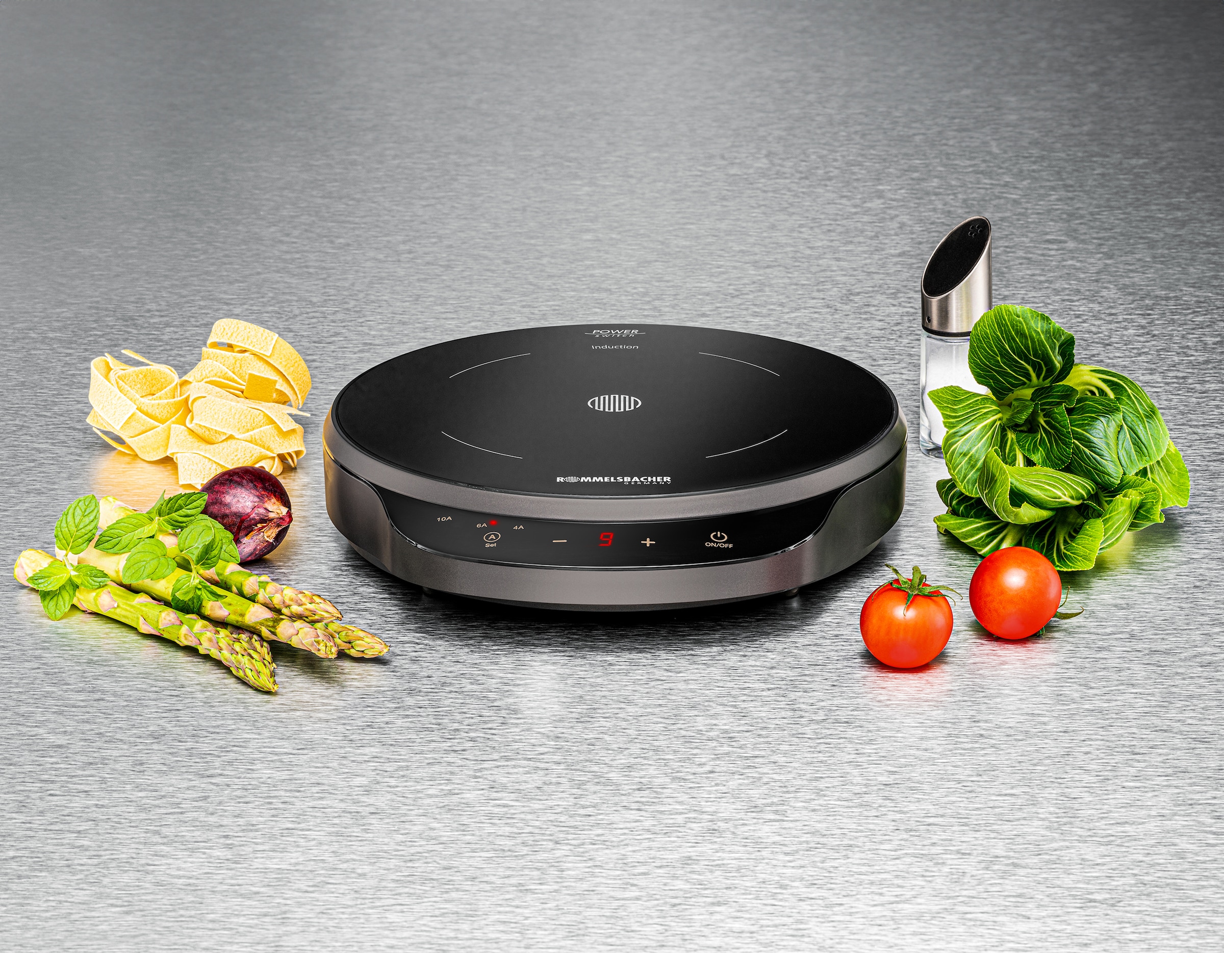 Rommelsbacher Einzel-Induktionskochplatte »CTA 1800/IN Induktion - für bedarfsgerechte Strom-/Leistungsbegrenzung« POWER Switch: bedarfsgerechte Strom-/Leistungsbegrenzung