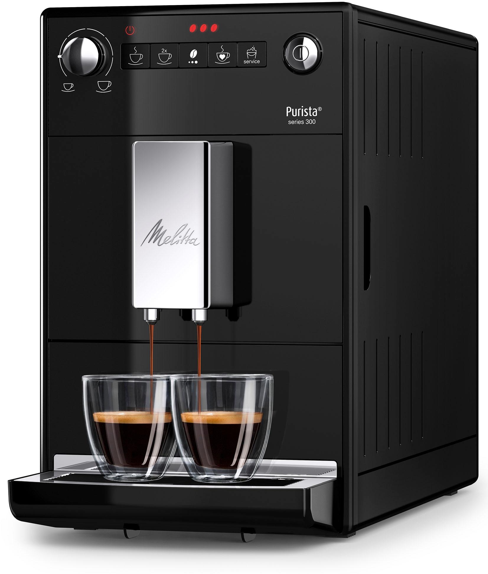 Melitta Kaffeevollautomat »Purista® F230-102, schwarz«, Lieblingskaffee-Funktion, kompakt & extra leise