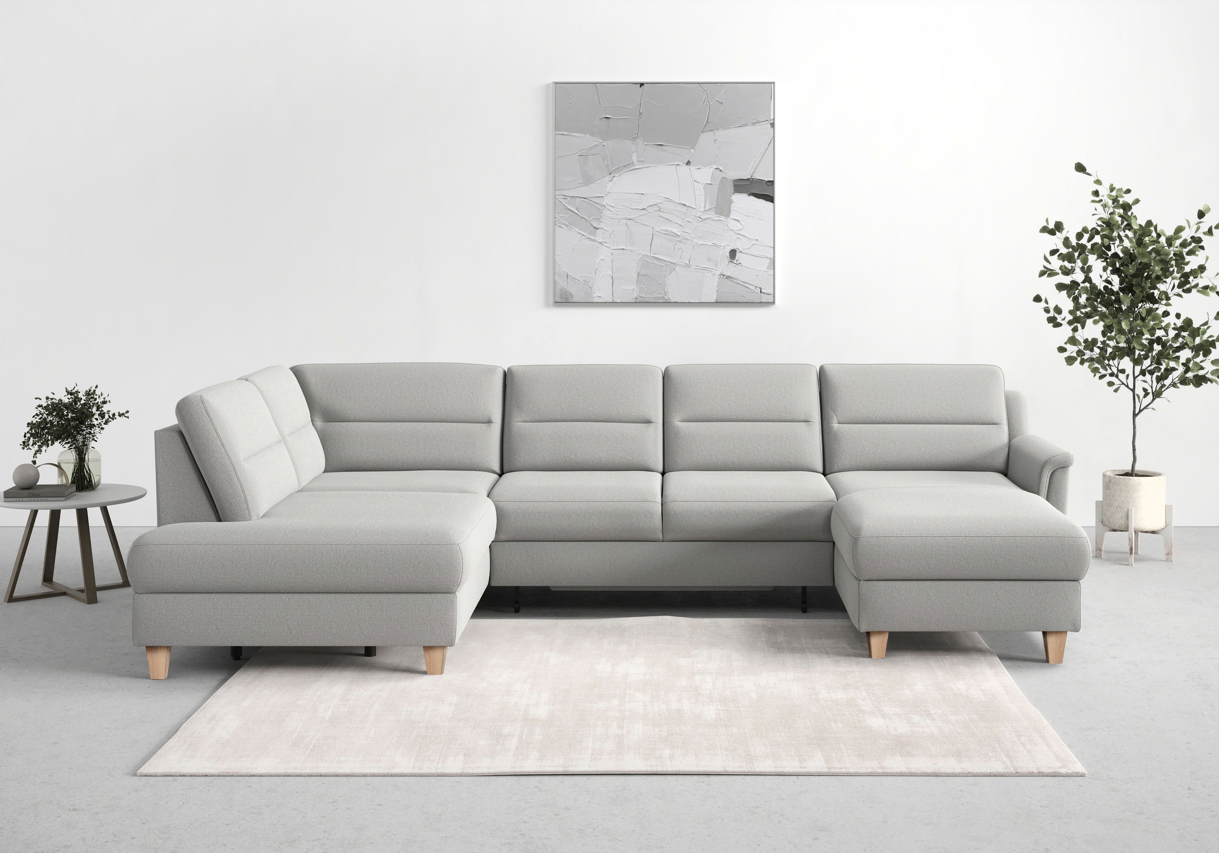 sit&more Wohnlandschaft "Farö U-Form" inklusive Federkern, wahlweise mit Schlaffunktion und Bettkasten