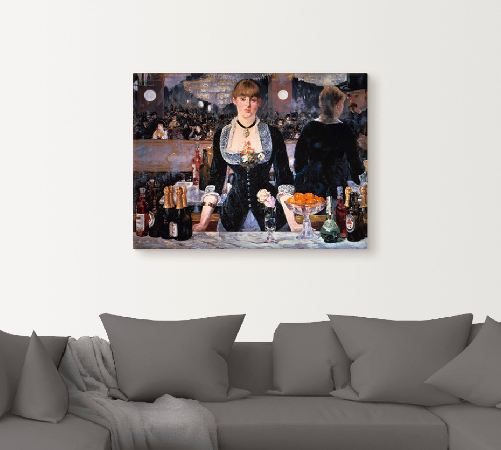Artland Wandbild »Die Bar des Folies-Bergeres, um 1881«, Frau, (1 St.), als Leinwandbild, Poster in verschied. Größen
