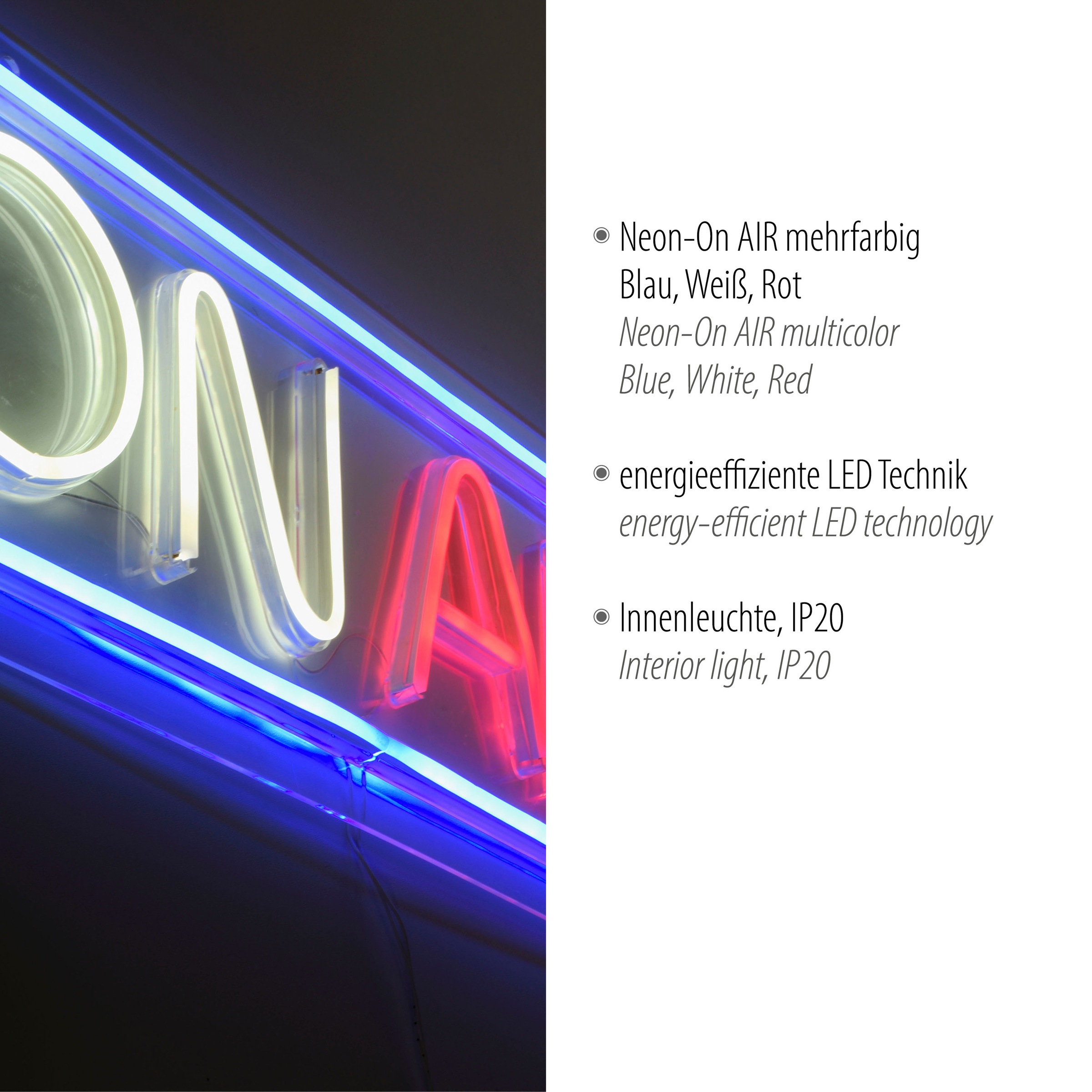 JUST LIGHT LED Wandleuchte »NEON-ONAIR«, 1 flammig, Leuchtmittel LED-Board | LED fest integriert
