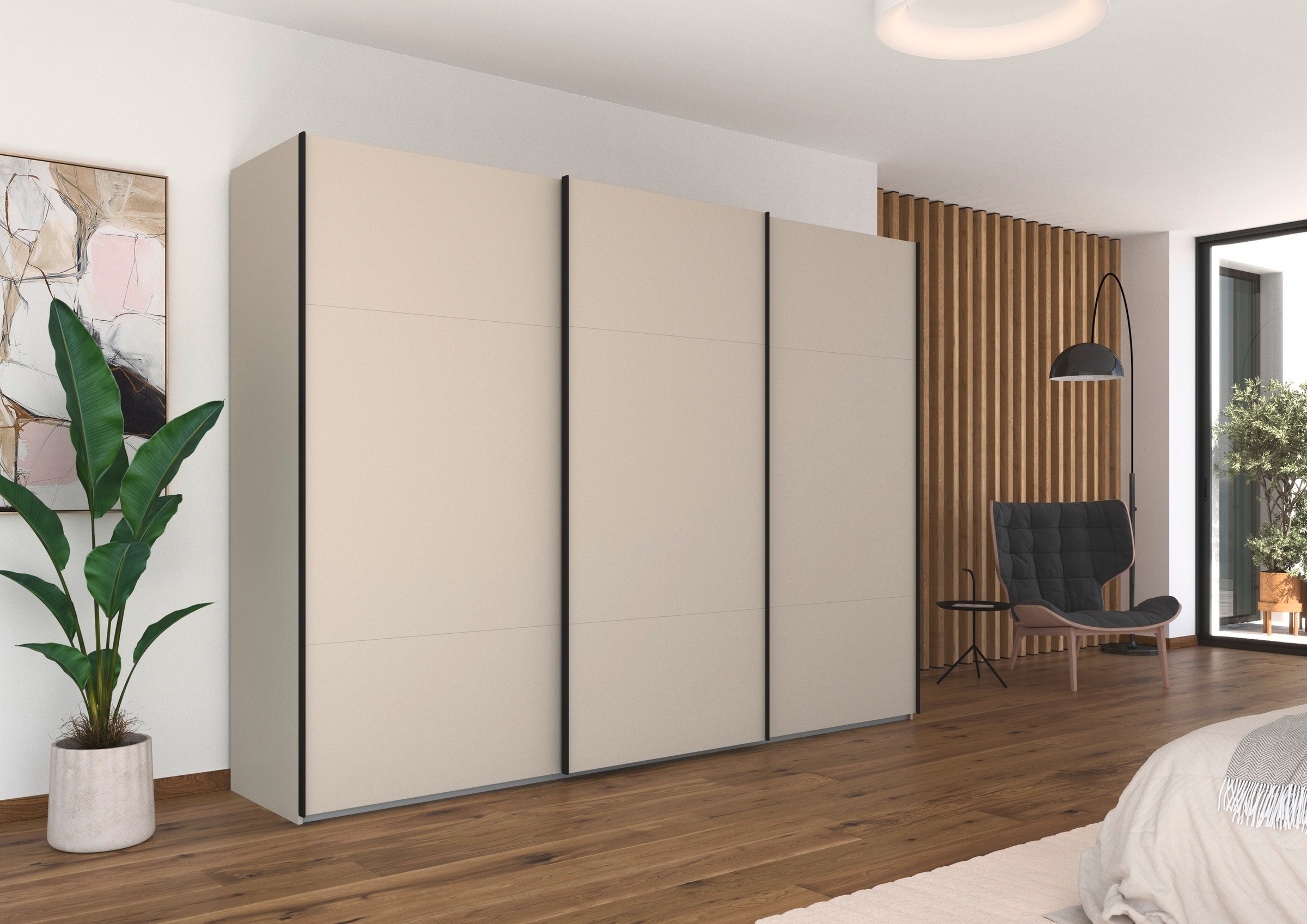 rauch Schwebetürenschrank »Kleiderschrank Schrank Garderobe Schlafzimmerschrank CONTIDO«, (in 3 verschiedenen Ausstattungen BASIC/CLASSIC/PREMIUM), aus hochwertigem Material in 6 Breiten 2 Griff-Farben MADE IN GERMANY