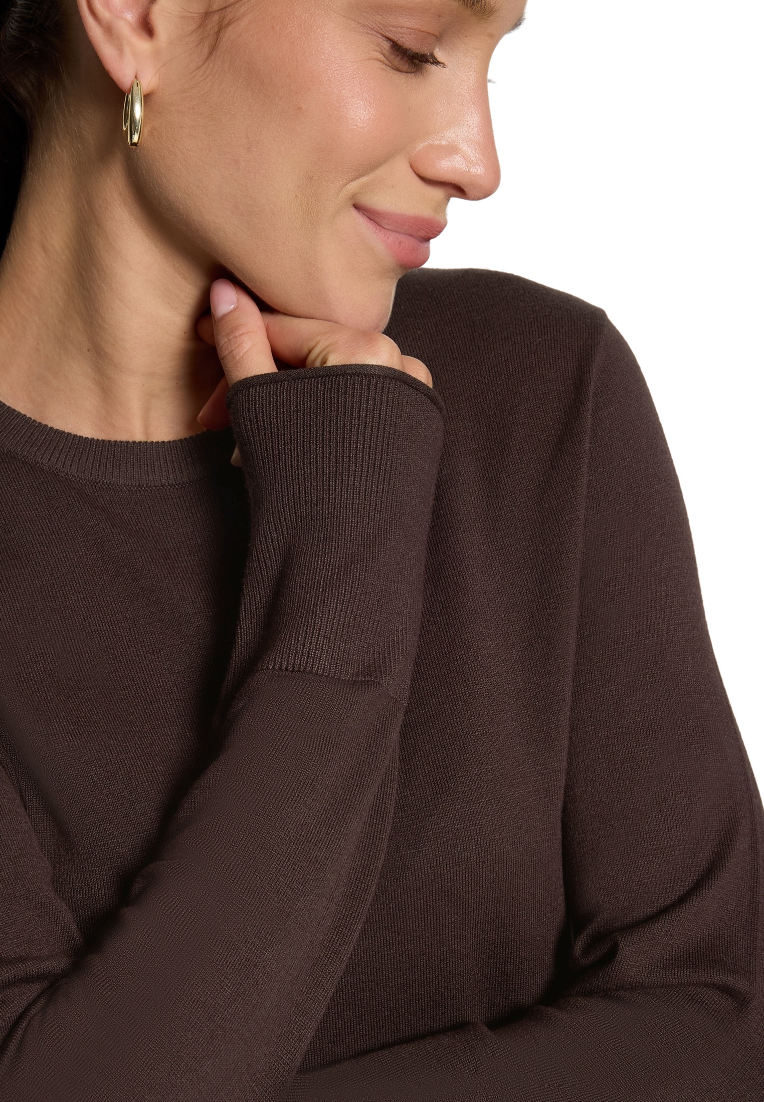 Zero Strickpullover »Damen mit Stehkragen« 1 Material