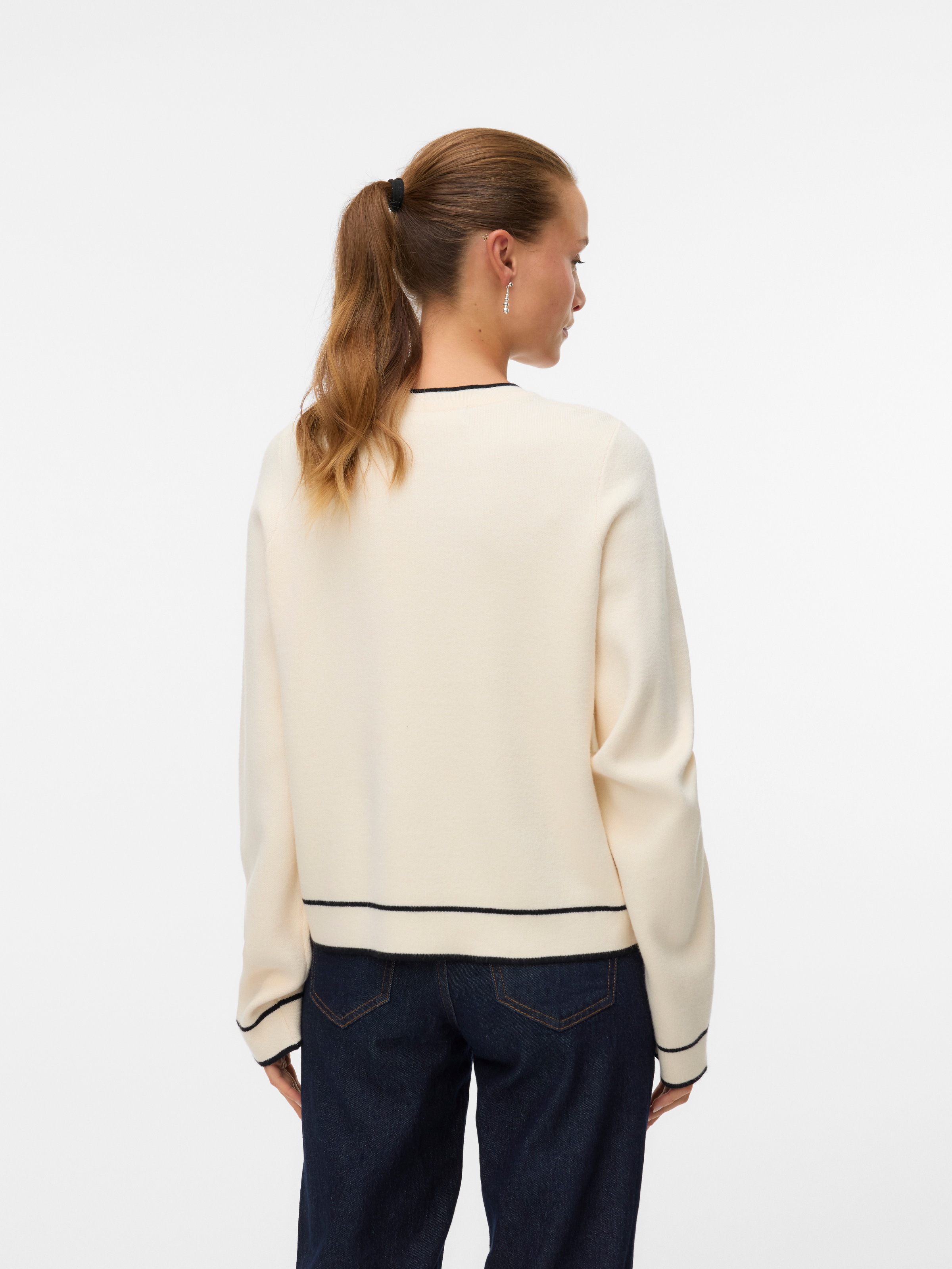 Vero Moda Strickpullover "VMGOLD LS O-NECK DOUBLE CONTRAST PULL" günstig online kaufen