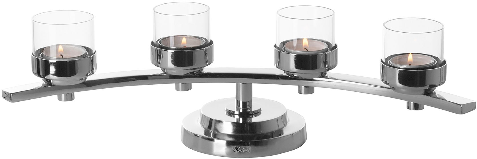 Fink Adventsleuchter »Kerzenhalter DUNJA, 4-flammig«, (1 St.), Teelichthalter mit Glaseinsatz, 4-flammig, Breite ca. 42 cm