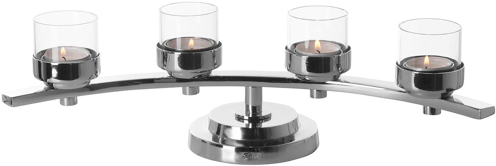 Fink 1100000002199 "Kerzenhalter DUNJA, 4-flammig" Teelichthalter mit Glaseinsatz, 4-flammig, Breite ca. 42 cm