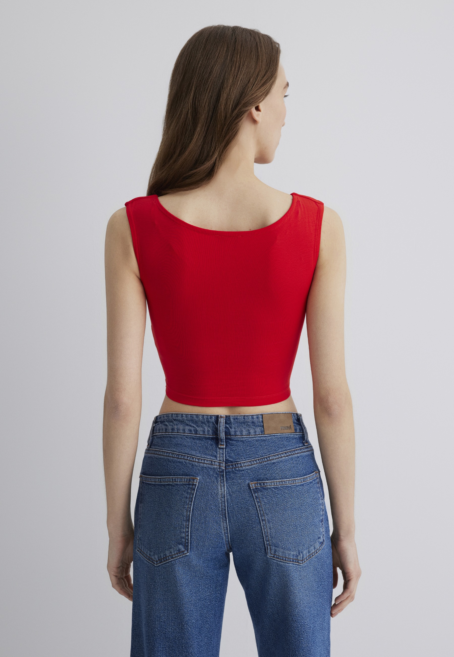 Mavi Rundhalsshirt »NONSLEEVE CROP JERSEY«, Top Cropped