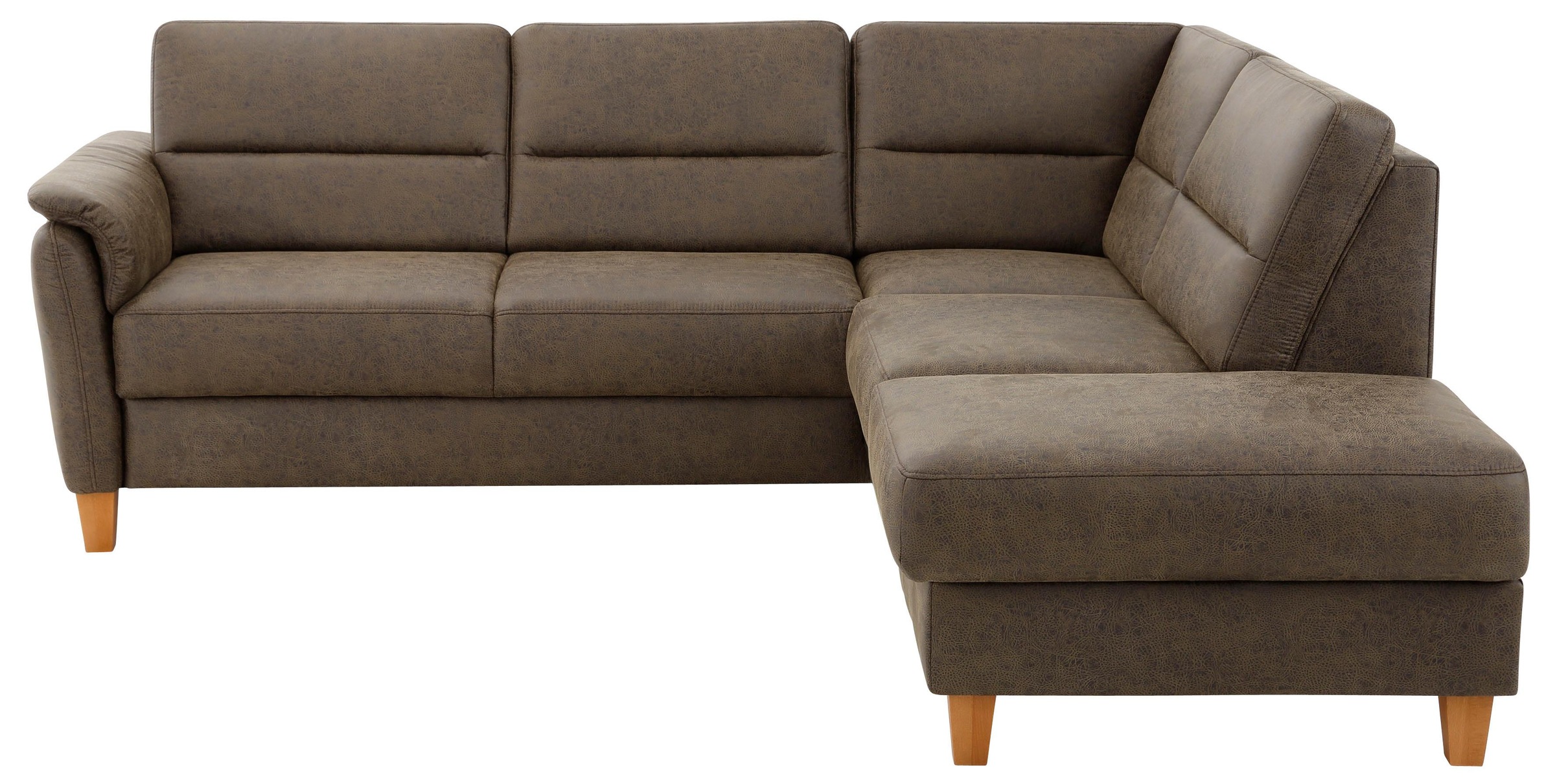 Home affaire Ecksofa "Palmera, L-Form, B: 236 cm, Bettfunktion & Bettkasten wählbar" Federkern-Polsterung, Sitzhöhe 48 cm, handgefertigt, stilvolles Design