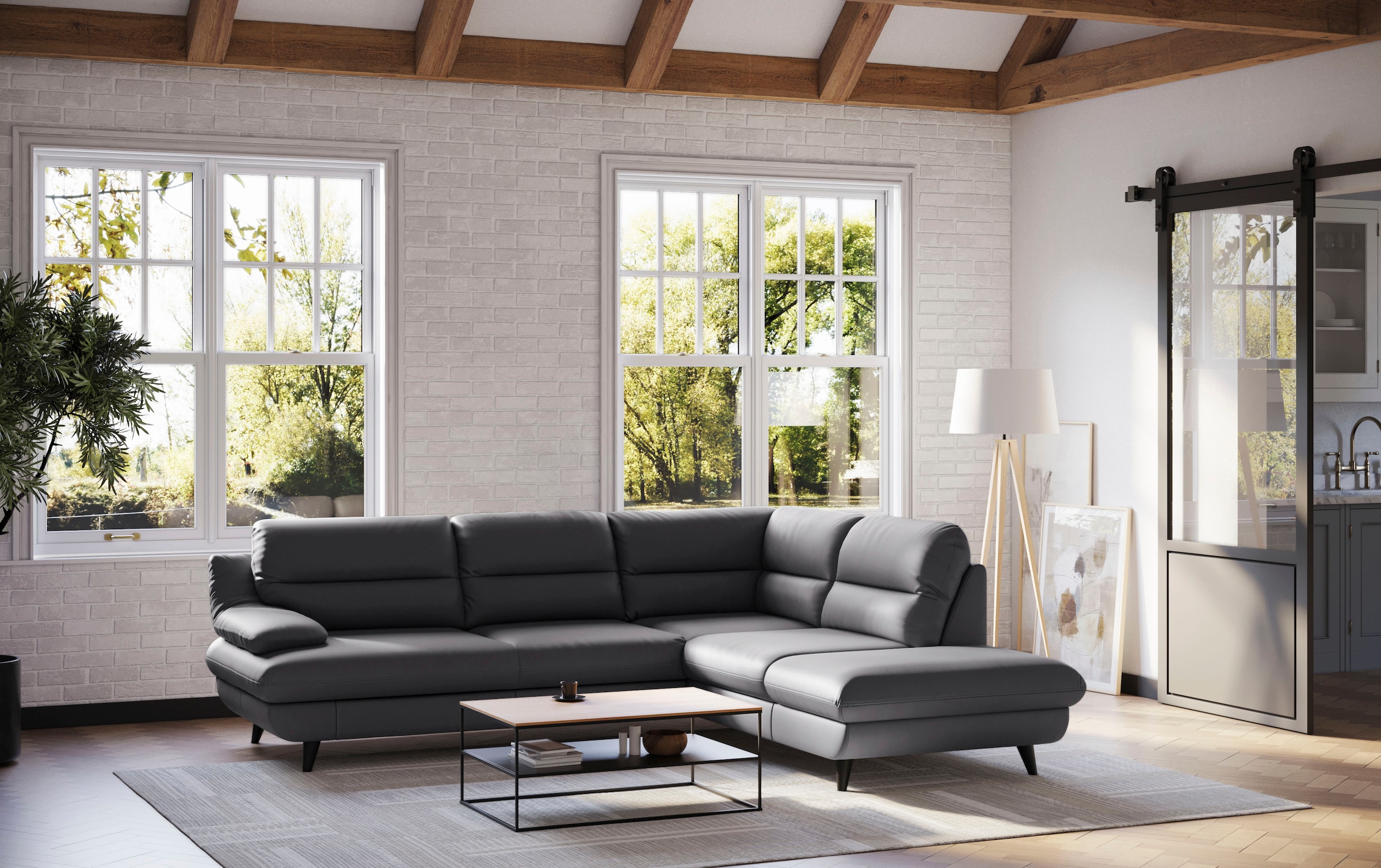 COTTA Ecksofa "Pike L-Form, B: 266 cm" optional Schlaffunktion & Bettkasten