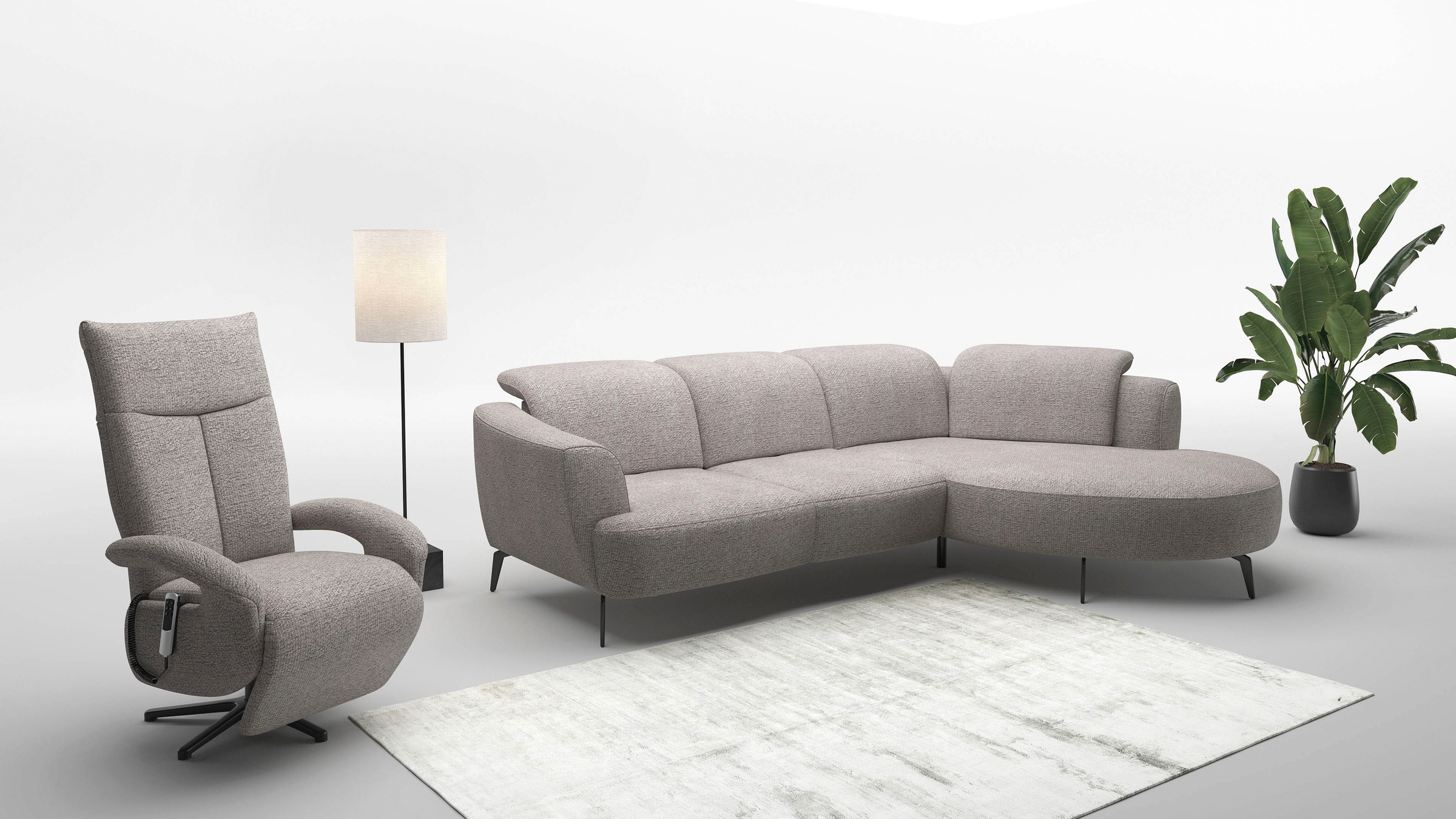 sit&more Ecksofa »Zoe«, ink.Sitztiefenverstellung, wahlweise mit Kopfteilverstellung