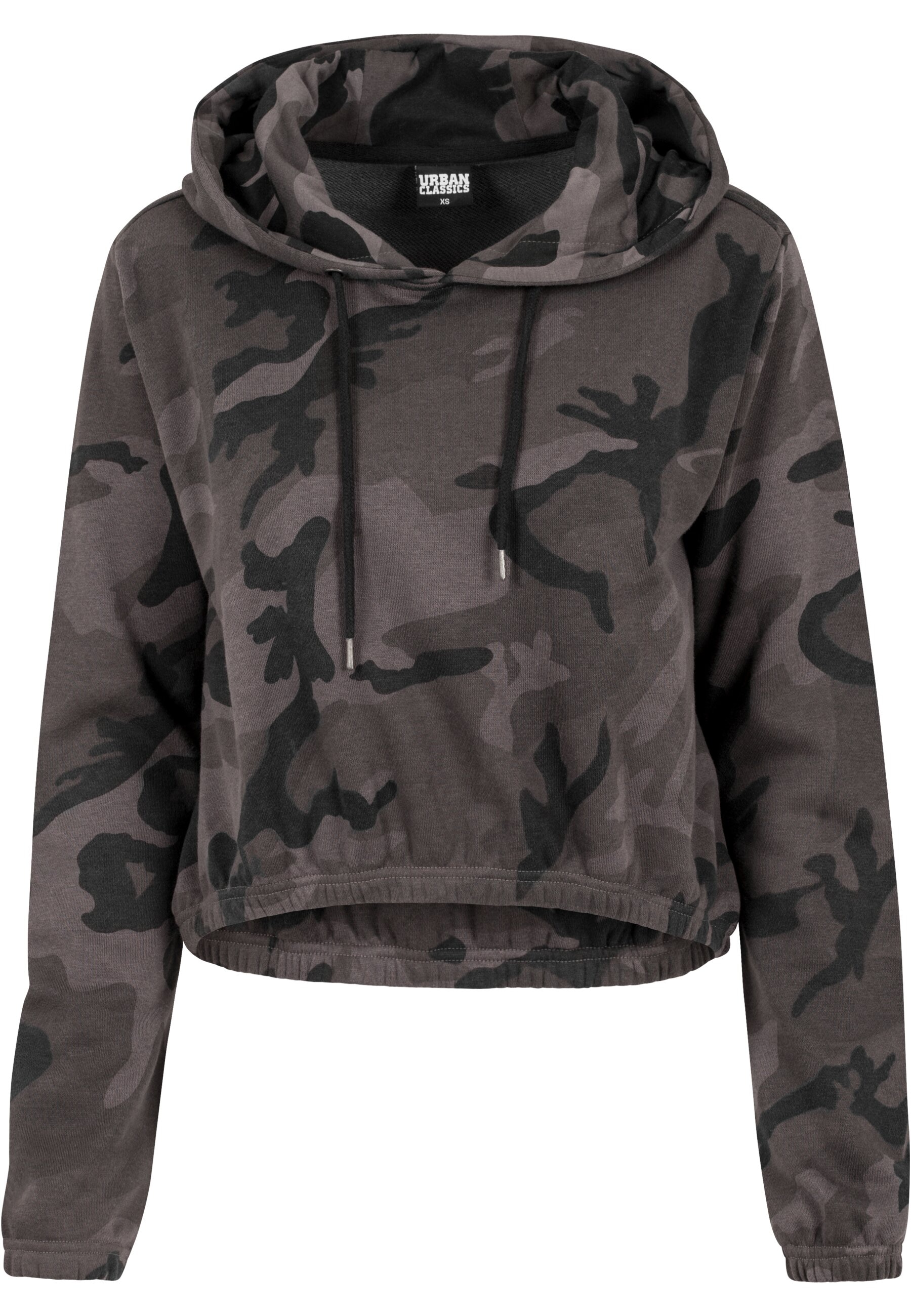 URBAN CLASSICS Rundhalspullover "Urban Classics Damen Ladies Camo Cropped Hoody"