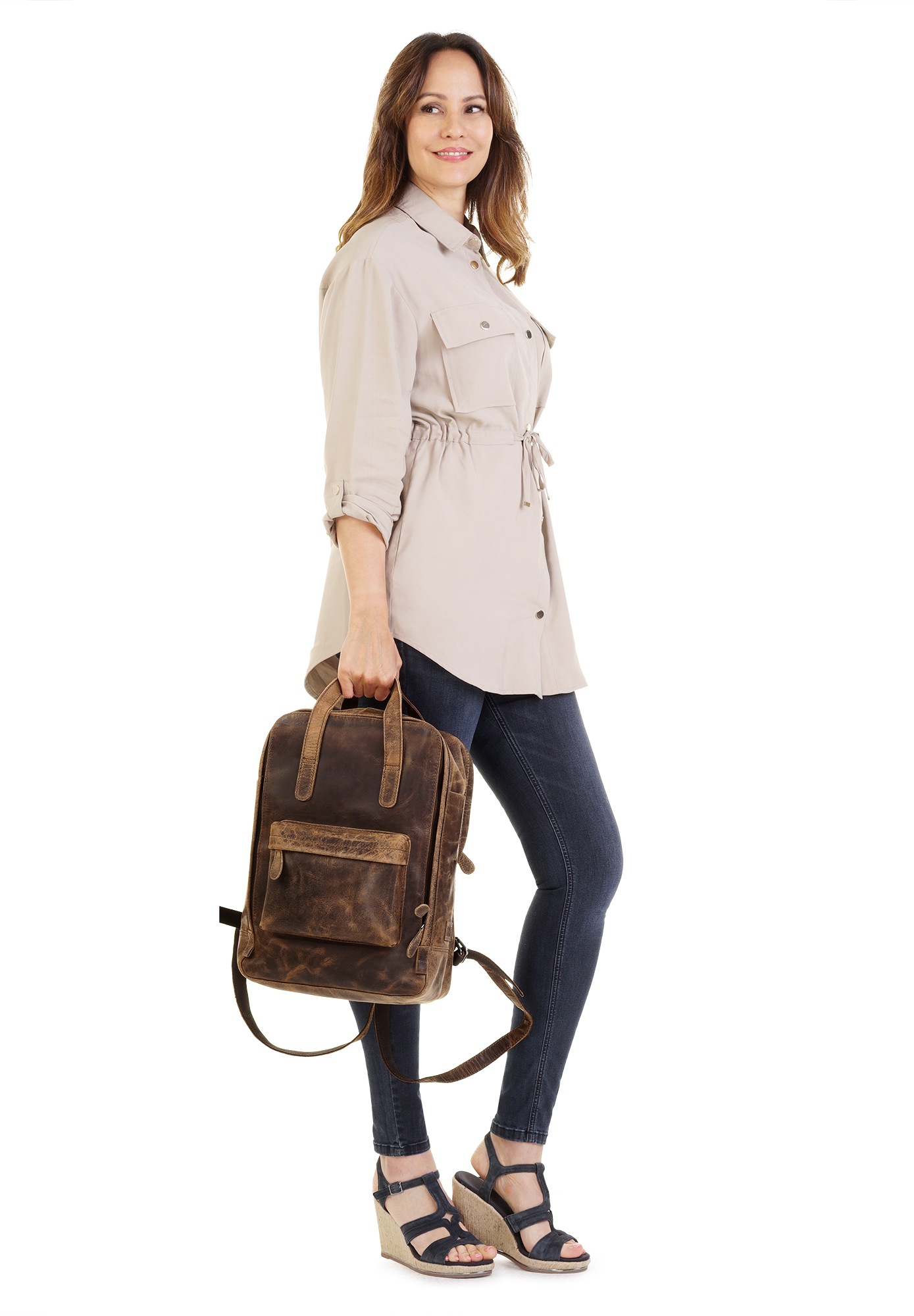 Thumbnail - Bagan Laptoprucksack echt Leder