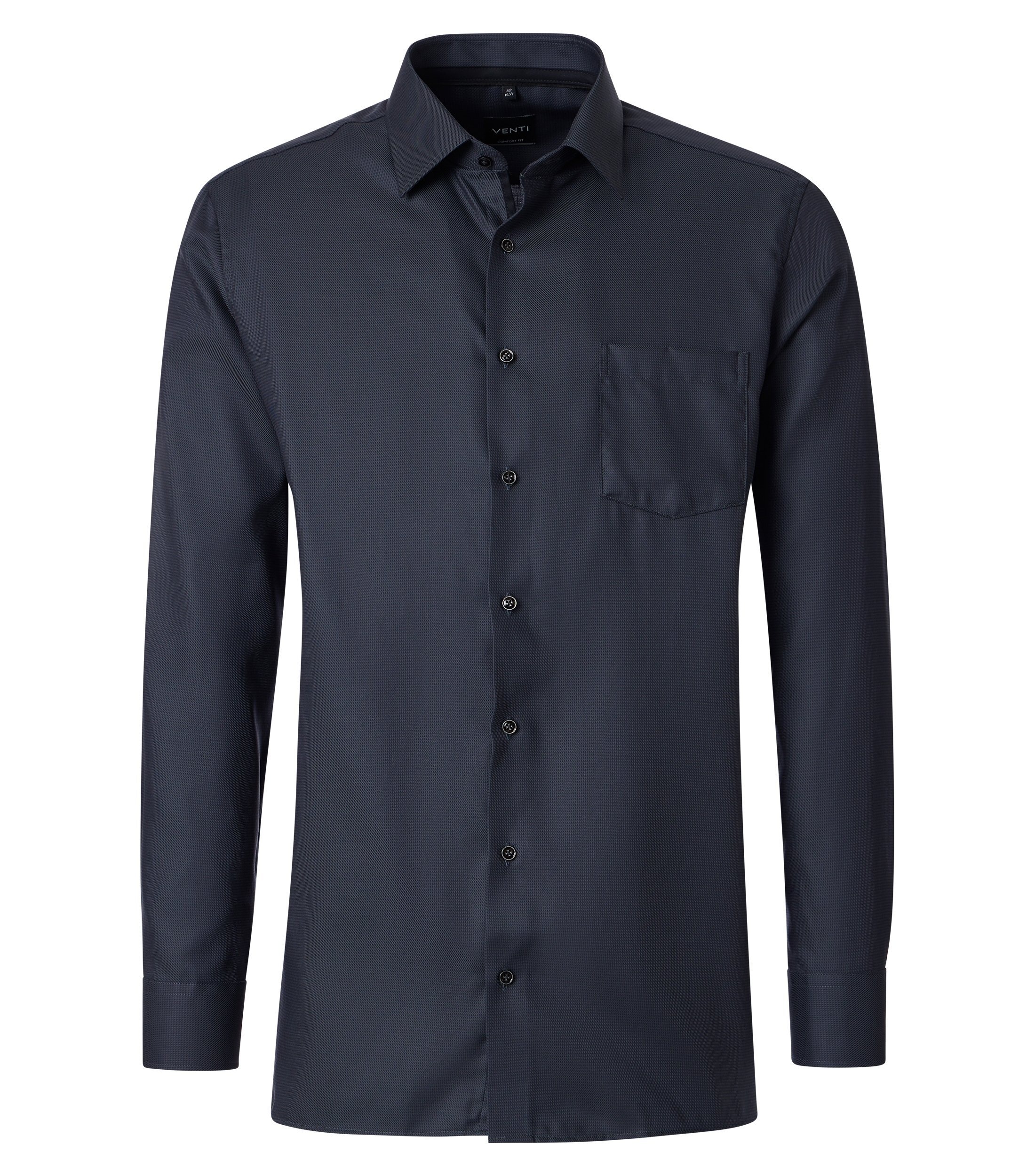 VENTI Business Shirt Solid Black 54 5