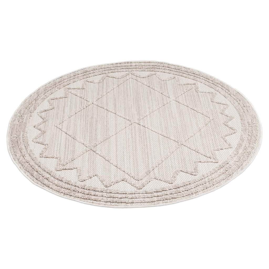 Carpet City Teppich »CLASICO 8931«, rund, 11 mm Höhe, Kurzflor, Hochtief-Muster, Boho, Wohnzimmer