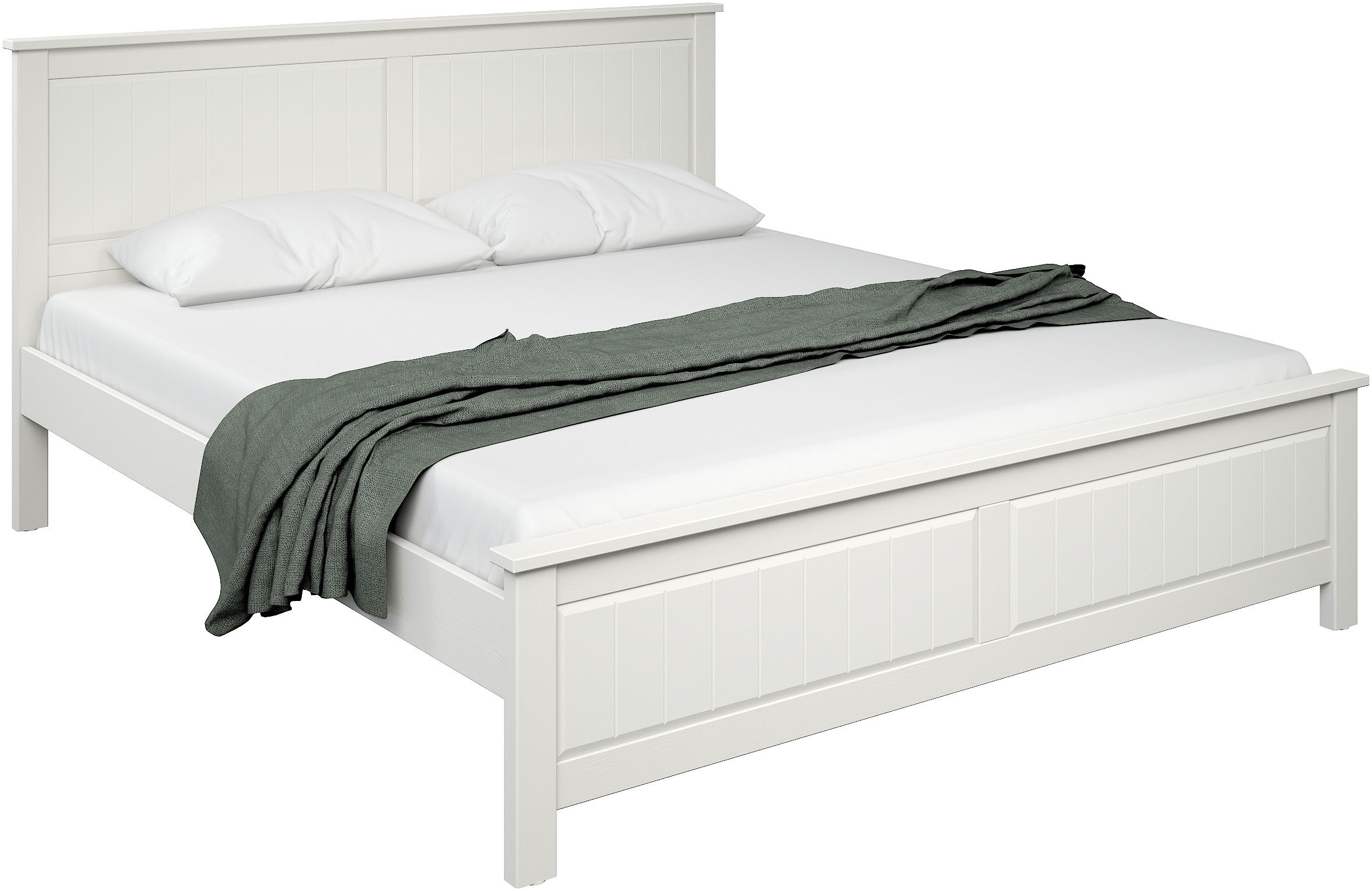 Home affaire Massivholzbett »Northwood, Landhausstil, mit Lamellen und Kassetten, Made in EU« Liegefläche 180x200cm,  inklusive Lattenrost, stilvolles Design, Schubkasten optional (748832)