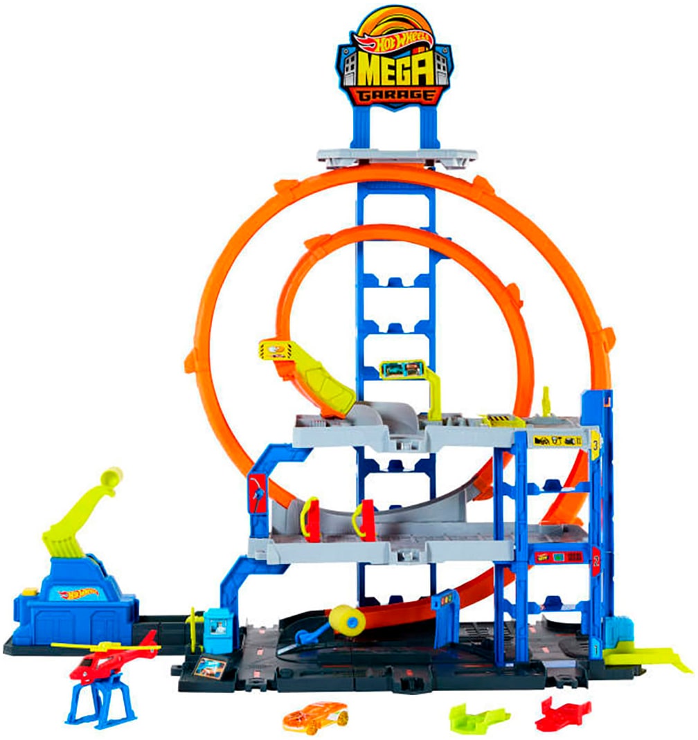 HOT WHEELS Kinder Spiel-Parkgarage "City Mega Looping Garage", bunt, Kunststoff, Metall, B:81cm H:66cm T:32cm, Fahrzeug-Spielwelten