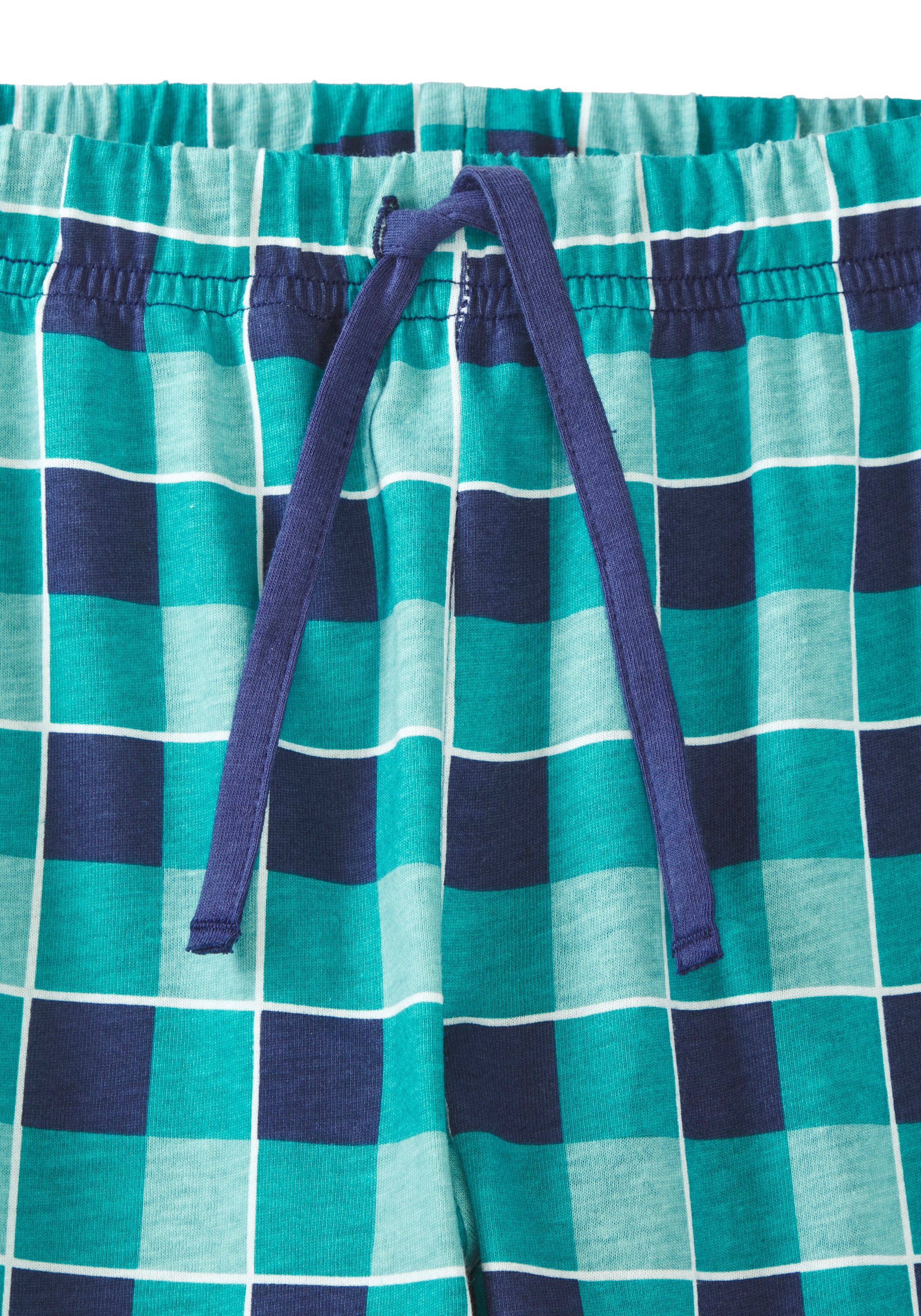 AUTHENTIC LE JOGGER Pyjama »Schlafanzug« 1 Stück, 2 aus Baumwolle, kariertes Design, mit Rundhalsausschnitt