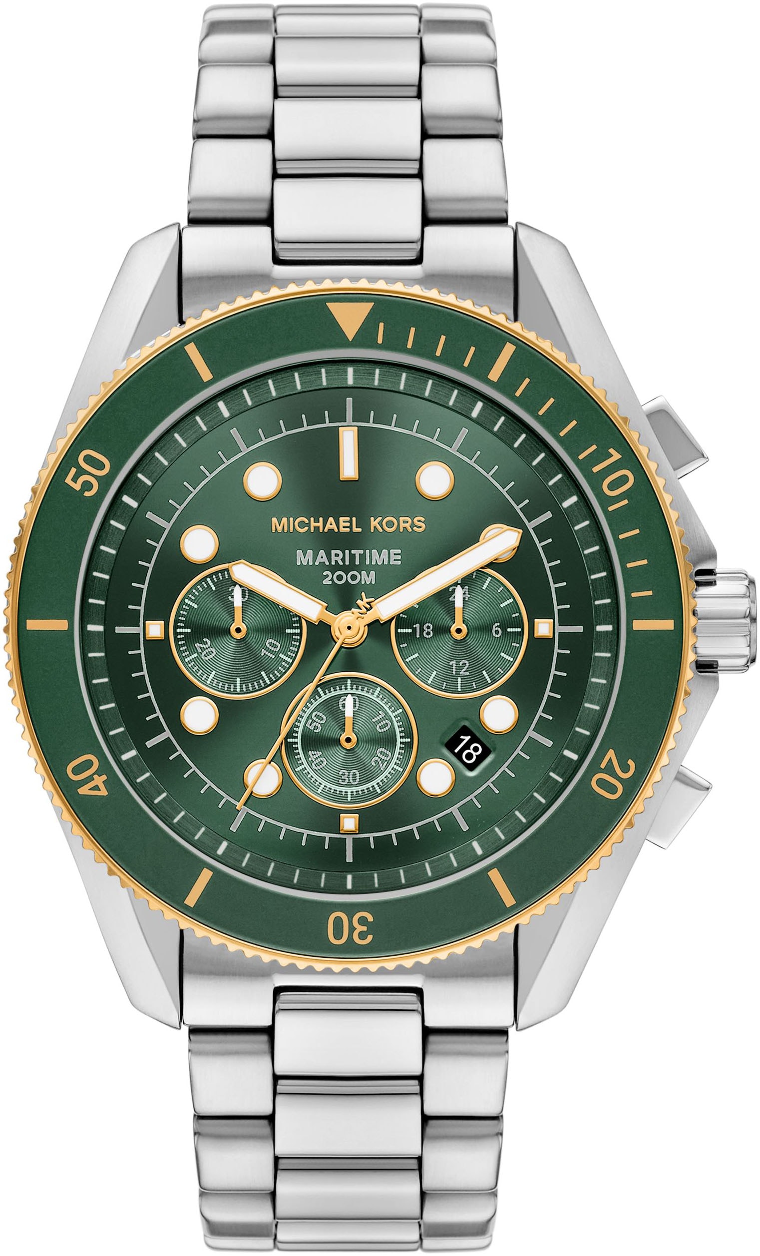 MICHAEL KORS Chronograph »MARITIME«, Quarzuhr, Armbanduhr, Herrenuhr, Edelstahlarmband, analog, Tag
