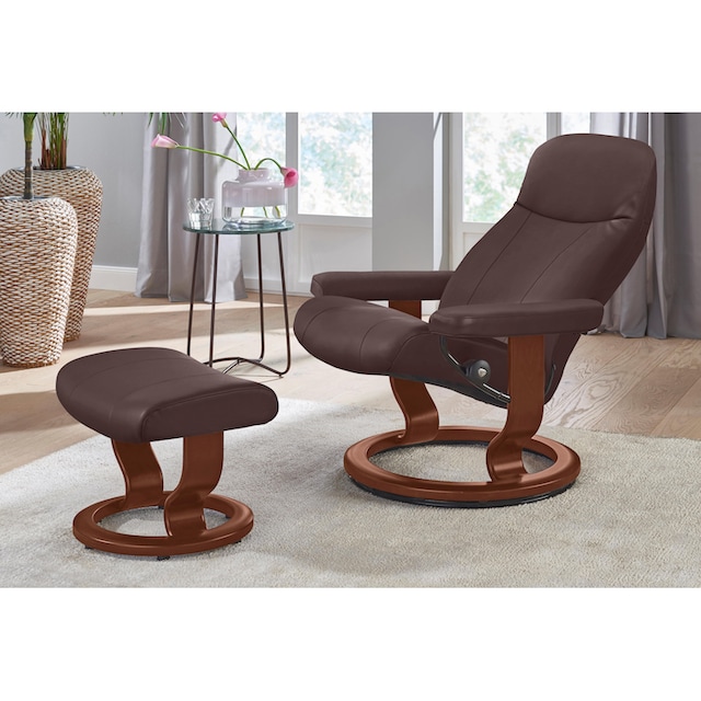 Stressless® Relaxsessel »Garda«, (Set, Relaxsessel mit Hocker), mit Hocker,  mit Classic Base, Größe L, Gestell Braun bestellen | BAUR