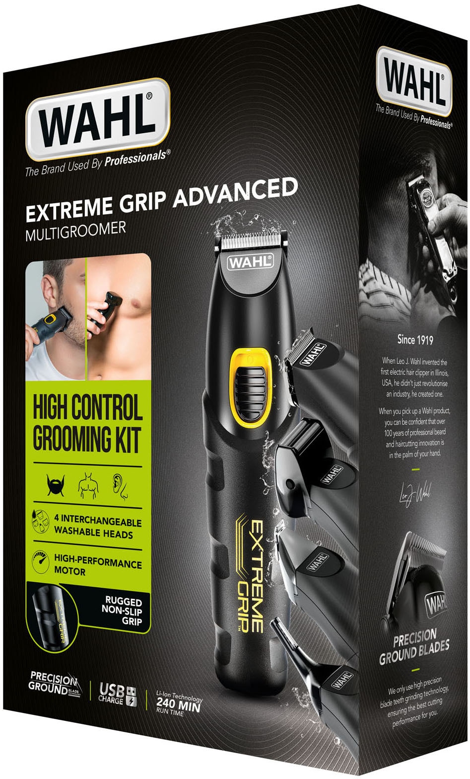 Wahl Multifunktionstrimmer »Extreme Grip Advanced«, 14 Aufsätze, Rutschfester Griff, Lithium-Ionen-Technologie, USB Aufladung