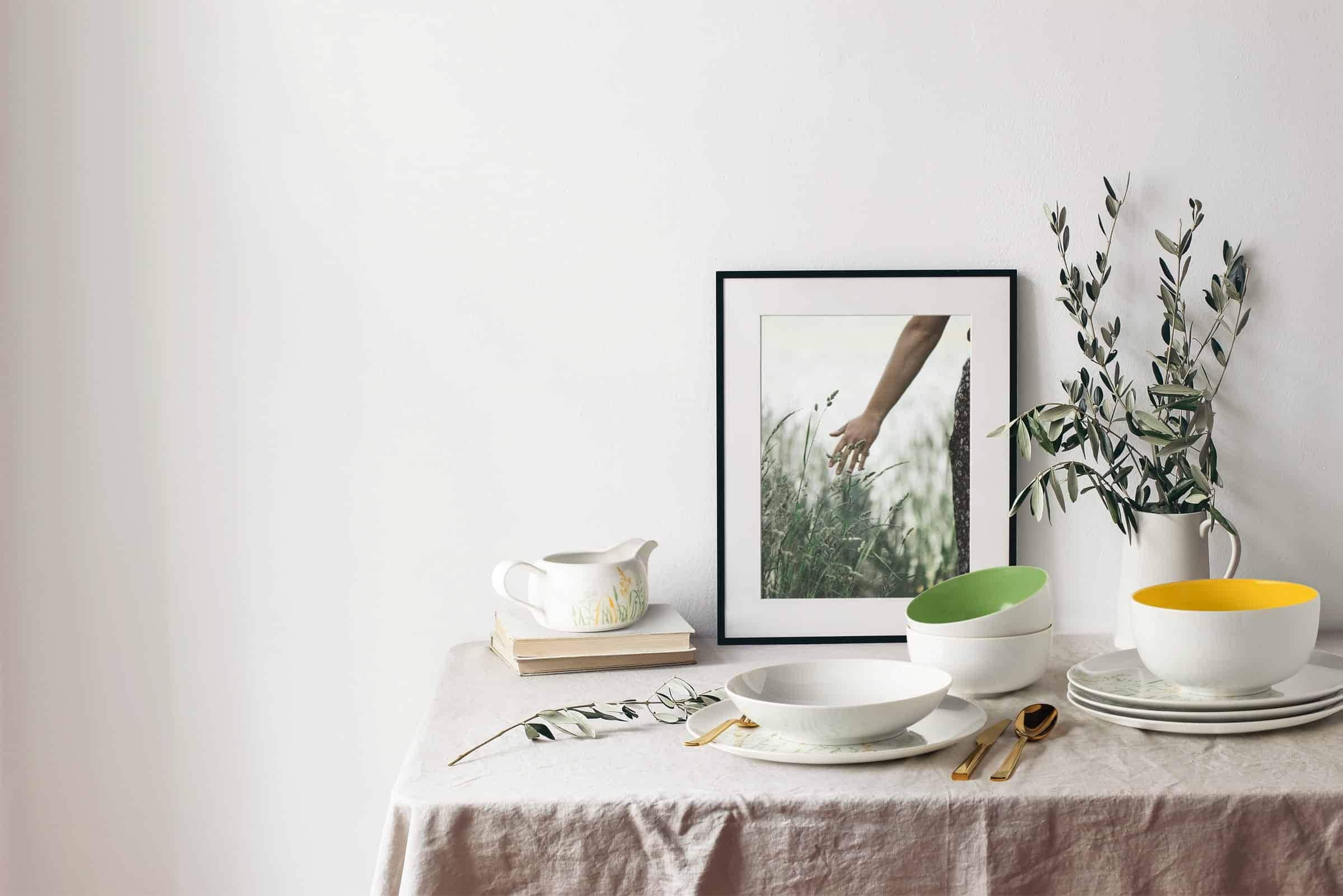 Seltmann Weiden Geschirr-Set »Einsteiger-Set Liberty Meadow Grasses Curry 8-tlg. gelb« Spülmaschinengeeignet, Mikrowellengeeignet, Ofenfest, Salamandergeeignet, Kühlschrankgeeignet, Gefrierschrankgeeignet