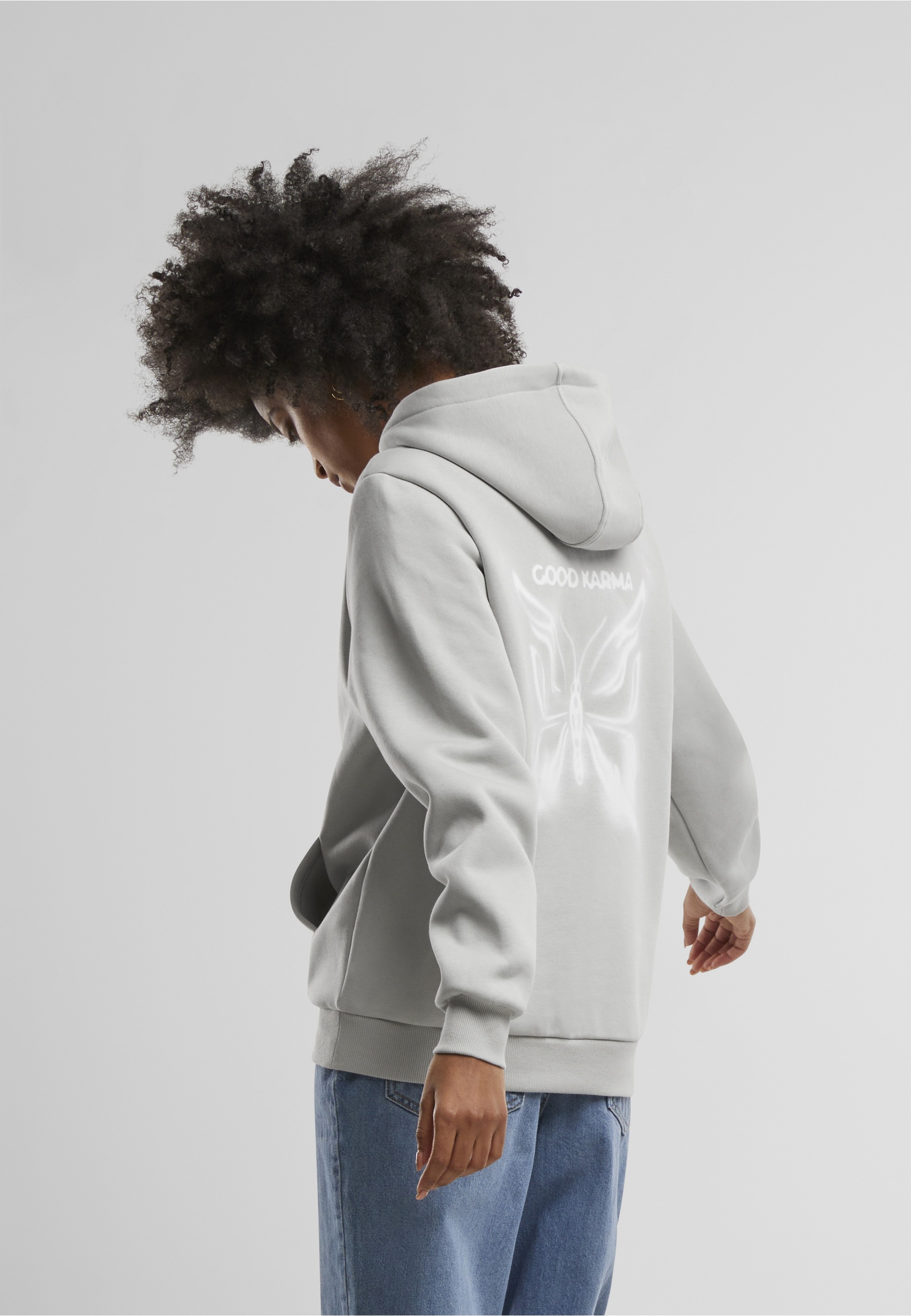 Miss Tee Kapuzensweatshirt "Miss Tee Karma Butterfly Ladies Fluffy Hoody" günstig online kaufen