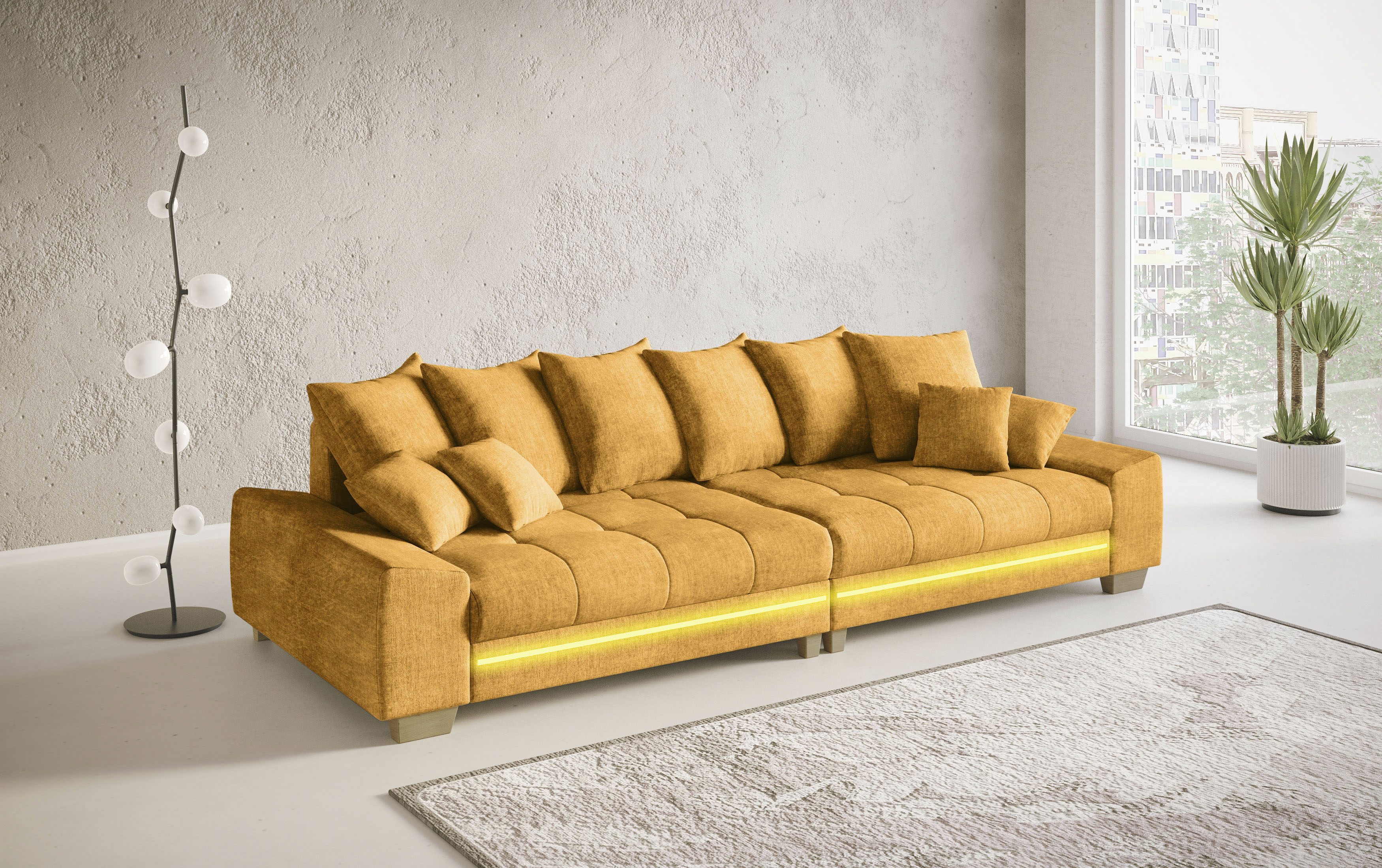 Thumbnail - Mr. Couch Big-Sofa "Nikita II", mit RGB-LED Beleuchtung, wahlweise mit Kaltschaum