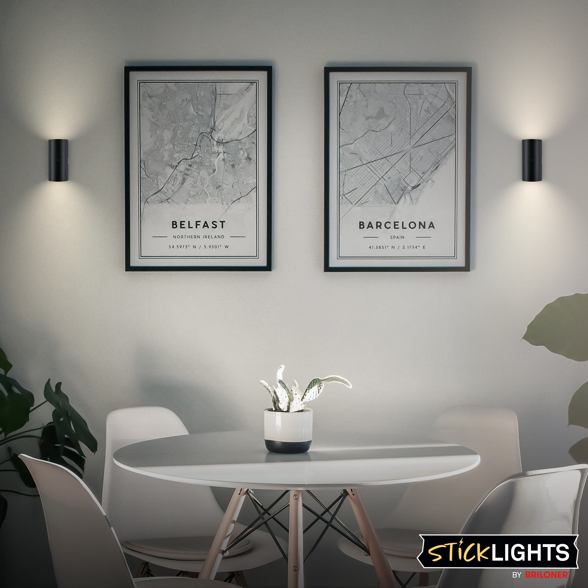 Briloner Leuchten LED Wandleuchte »ISY« LED-Modul 2 Stk. Warmweiß 6,1 x 12 cm (DxH) Schwarz 2 W ohne Stromanschluss Flur 2er-Set