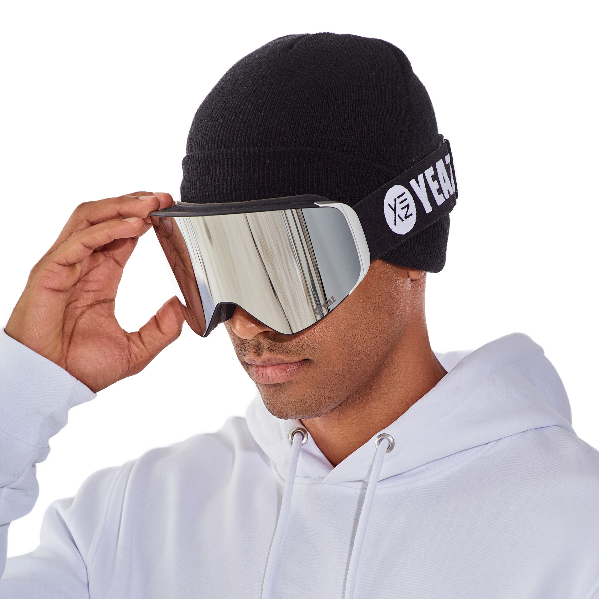 YEAZ Snowboardbrille »Magnet-Ski-Snowboardbrille silber verspiegelt/silber APEX«