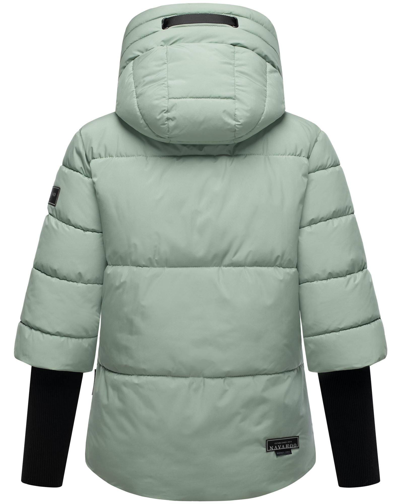 Navahoo Steppjacke »Lotusherz XIV«, mit Kapuze, Warme gesteppte Winterjacke mit Rippstrickärmeln