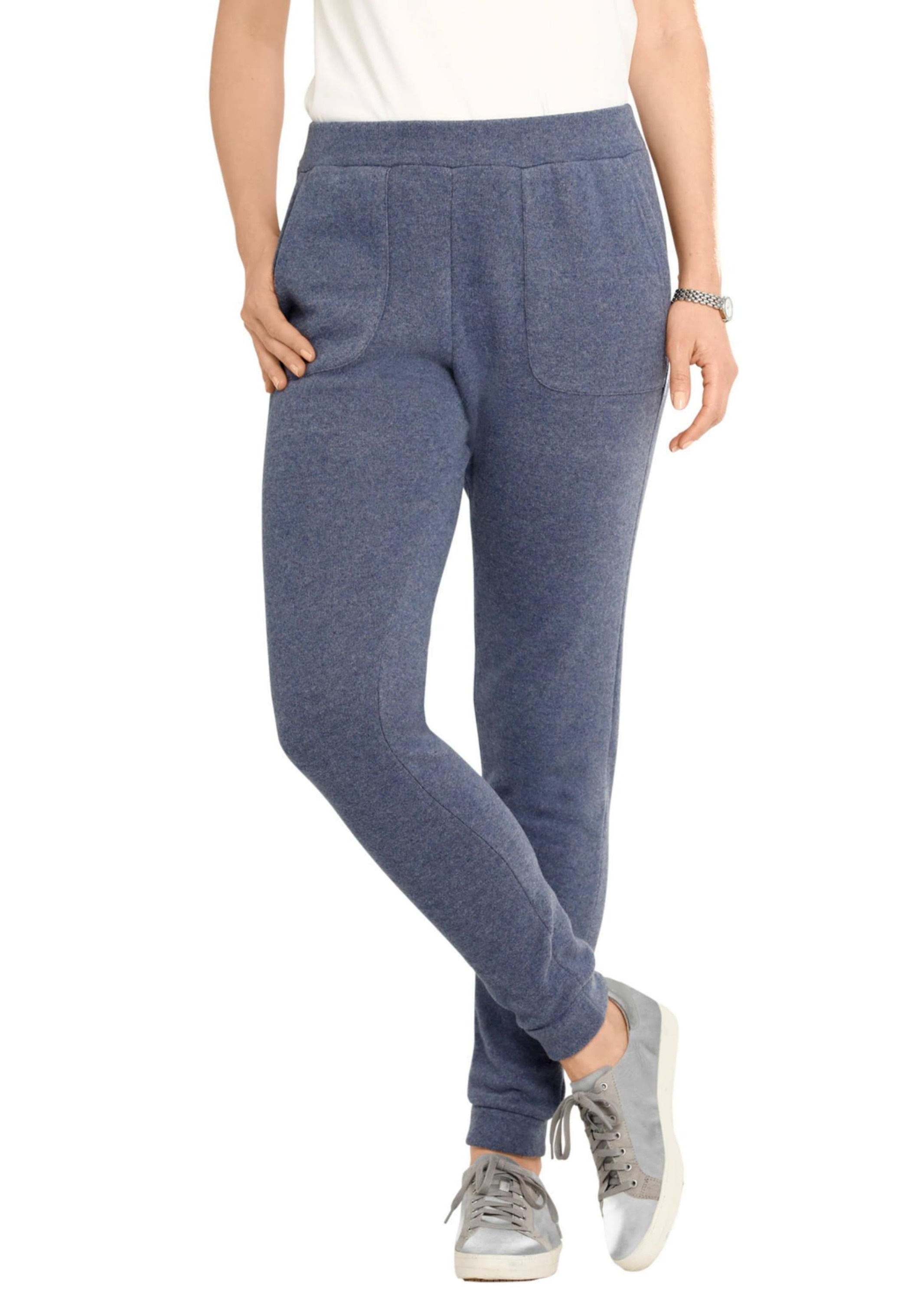 Goldner Damen 2-in-1 Flausch Freizeithose Blau Gr. 50 2