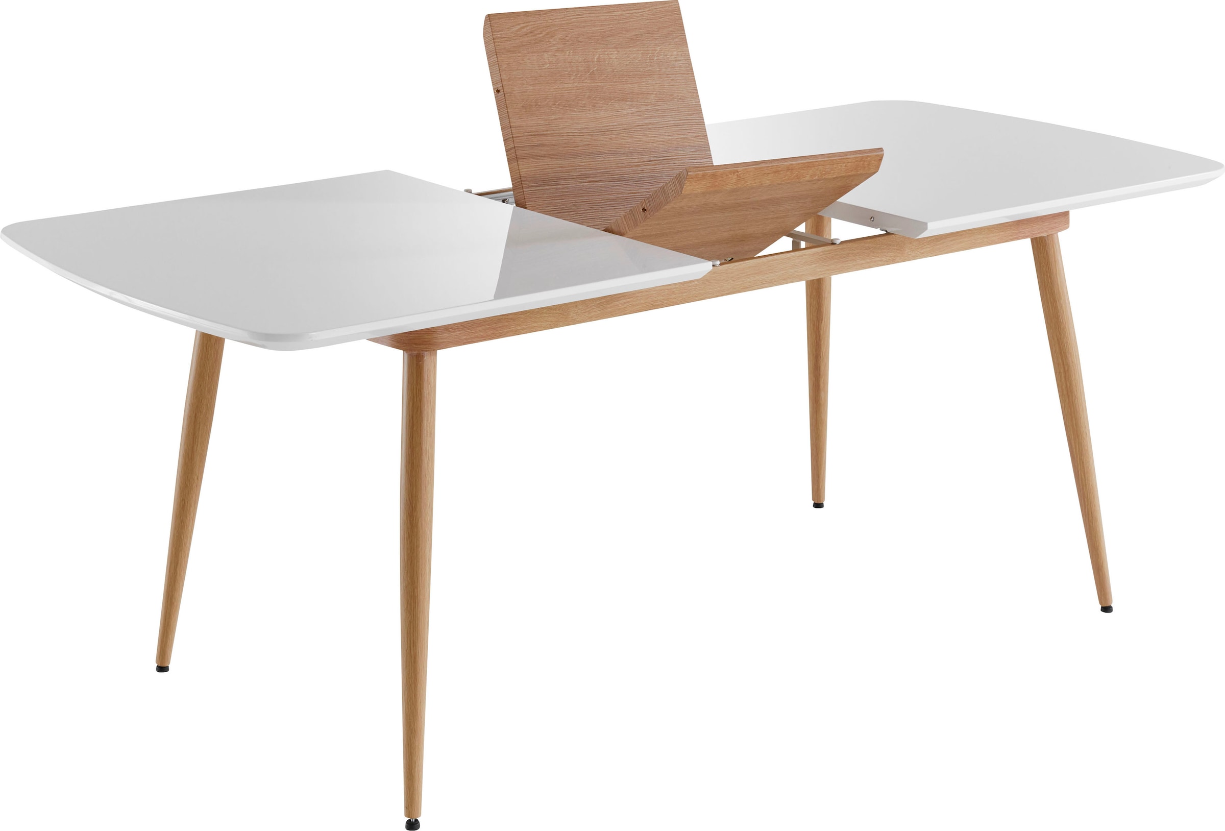 Tischplatte BAUR ausziehbar cm, Metallgestell 200 »Bozen«, Esstisch (1 160 St.), bis | Lack, kaufen INTER-FURN Weiß
