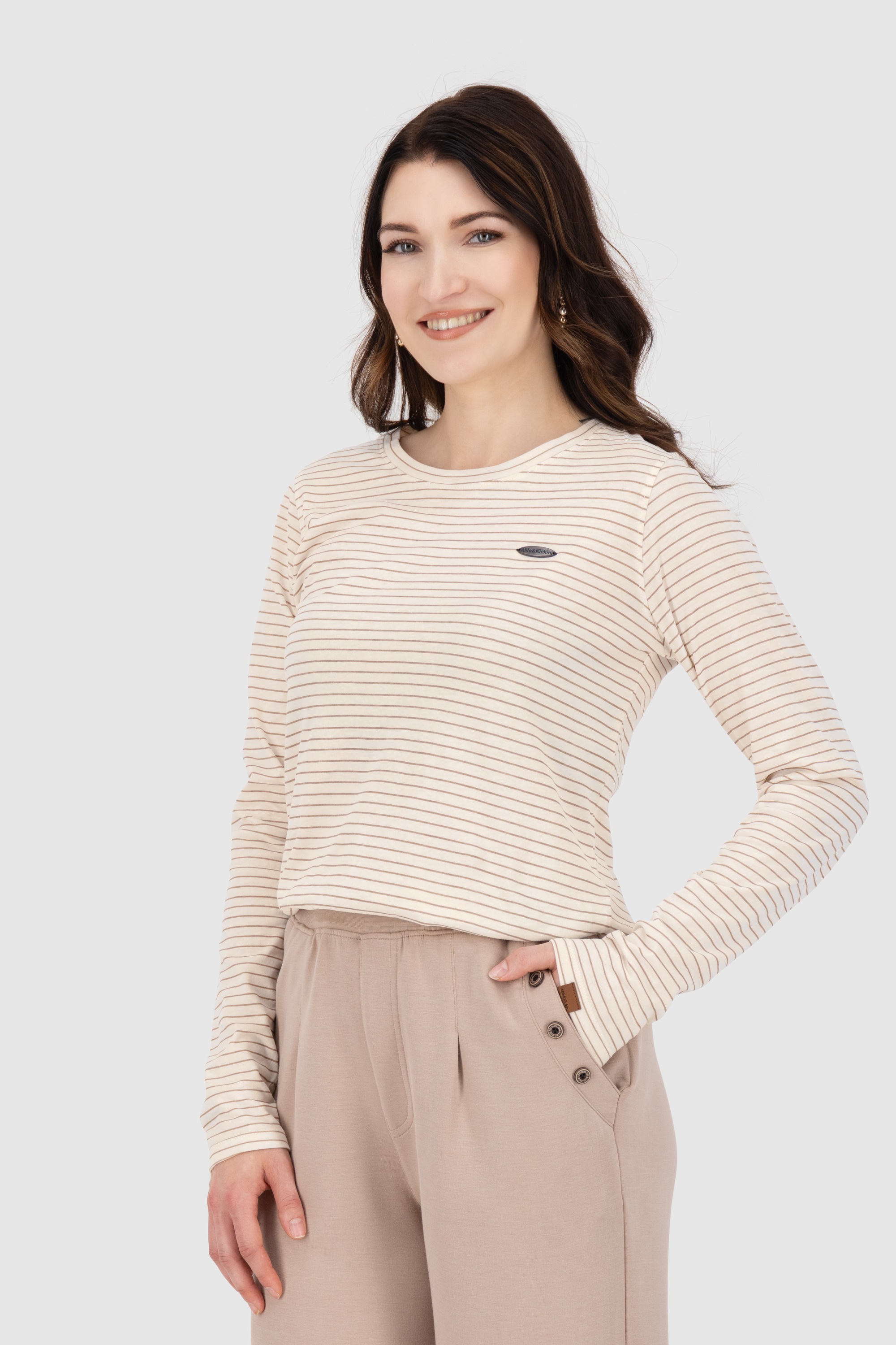 Alife & Kickin Langarmshirt »Damen LeaAK Z«, Figurnah geschnittenes Longsleeve Shirt mit Rundhalsausschnitt
