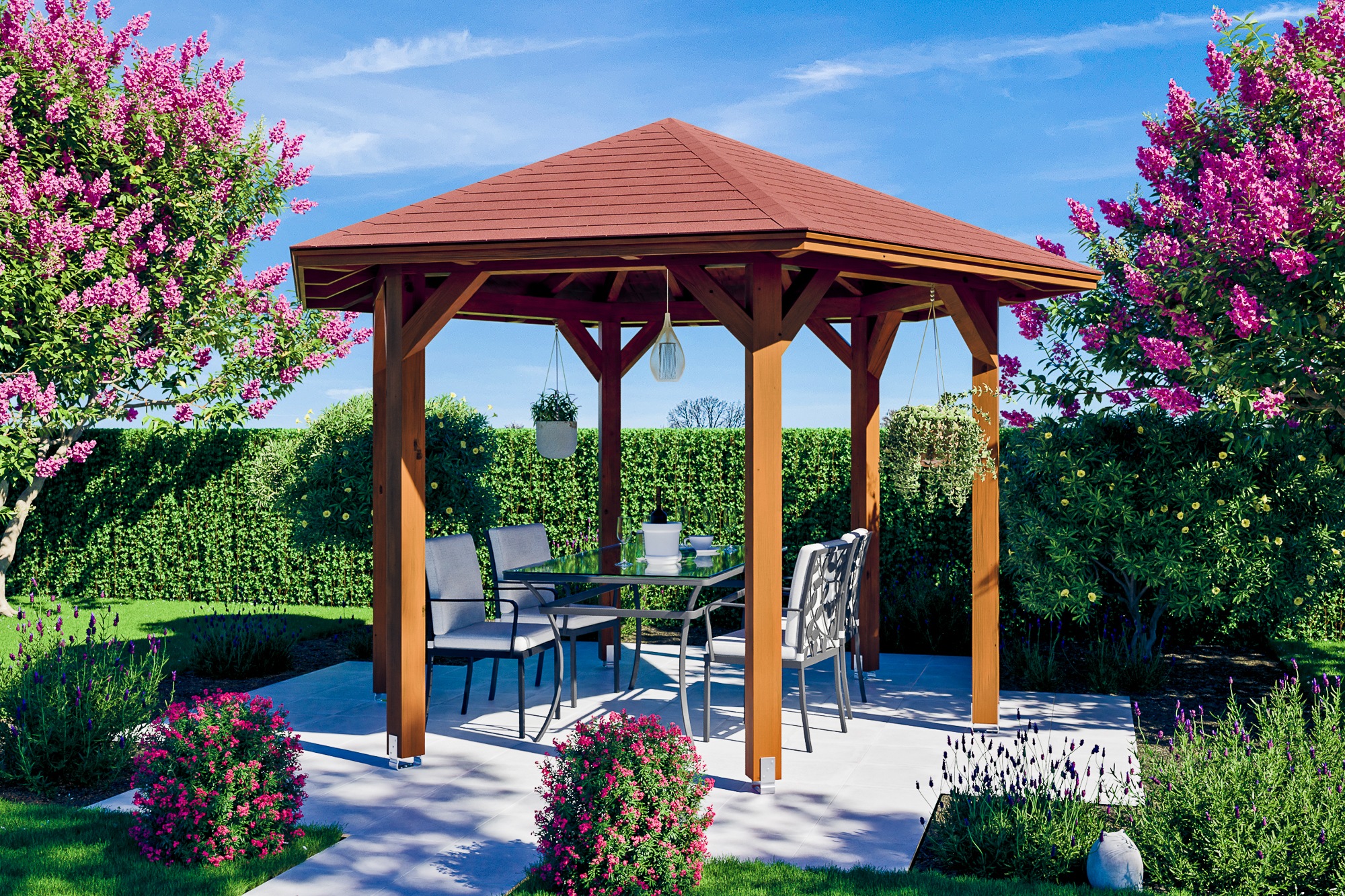 Skanholz Holzpavillon »Nancy 2«, Leimholz, 333 x 288 cm