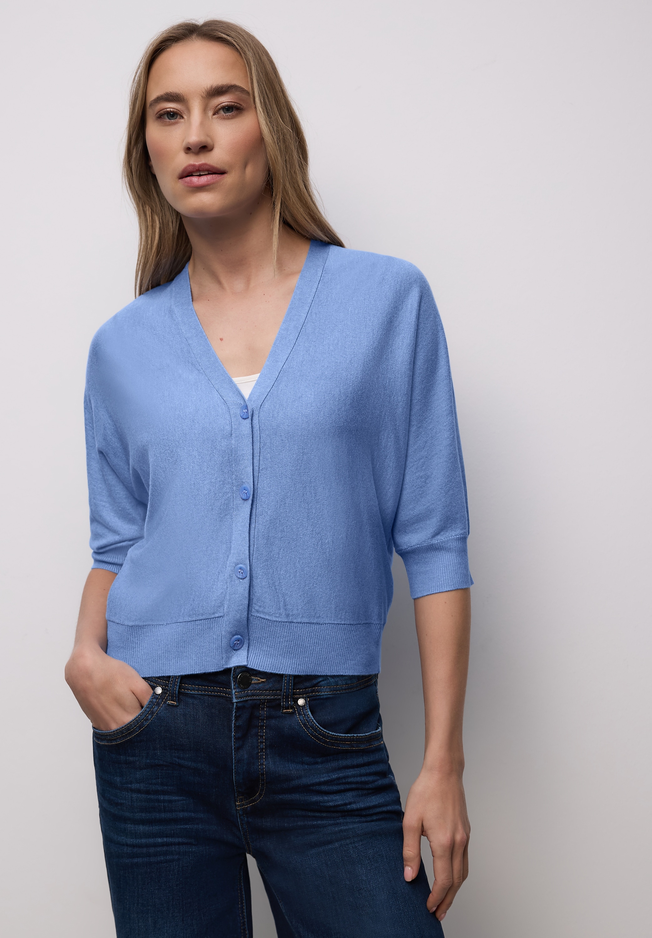 STREET ONE Strickjacke mit V-Ausschnitt günstig online kaufen