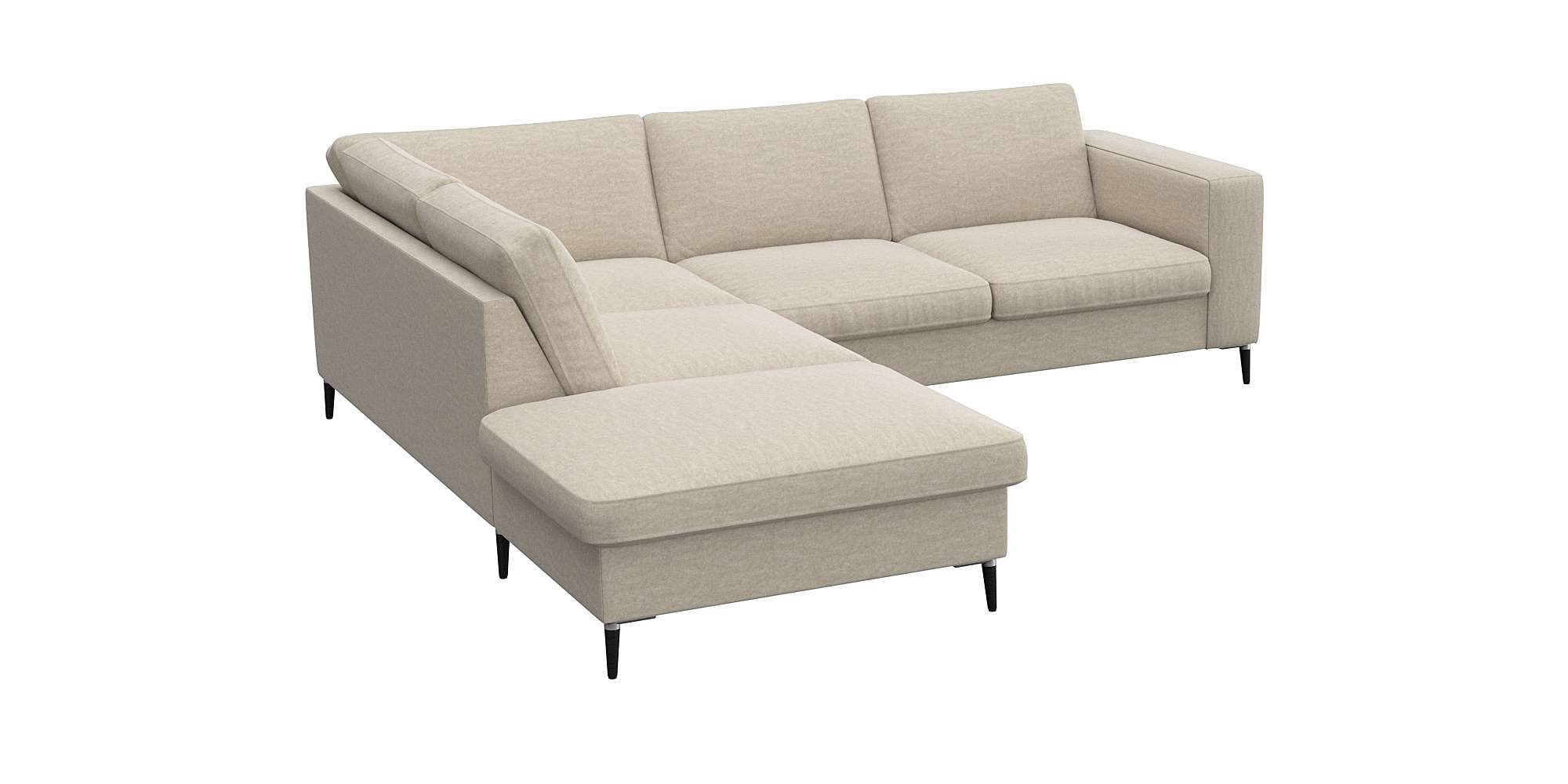 FLEXLUX Ecksofa »Fiore, bequem und komfortabel, zeitlos, OTTOs Choice, L-Form«, breite Armlehnen, Füße Alu/schwarz, B/T 241/225 cm, Kaltschaum im Sitz