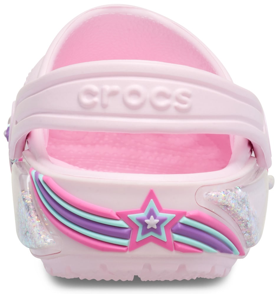 Crocs Clog »Classic Star Sparkle Clog T«, Freizeitschuh, Sandale mit coolem Motiv