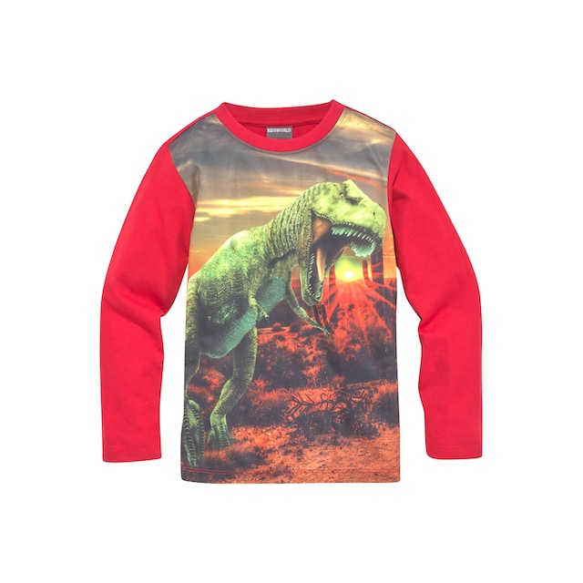 KIDSWORLD Langarmshirt »BIGGEST DINO EVER«, Fotodruck | BAUR