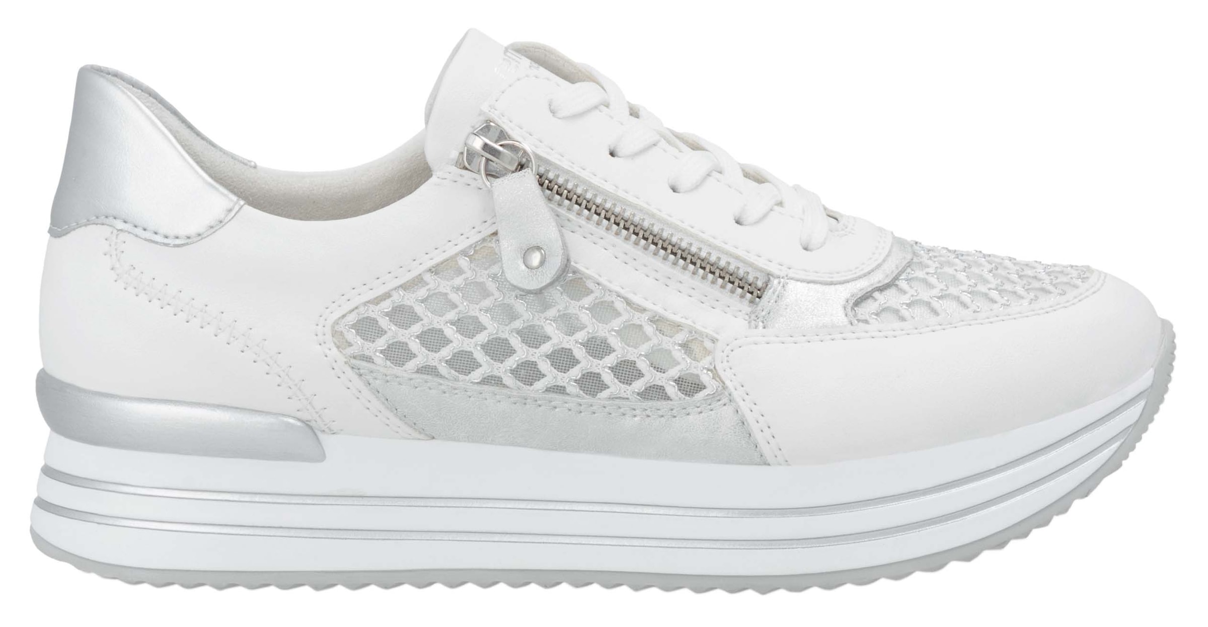 Remonte Plateausneaker, Freiezitschuh, Halbschuh, Schnürschuh, vegan, Kontrastbesatz
