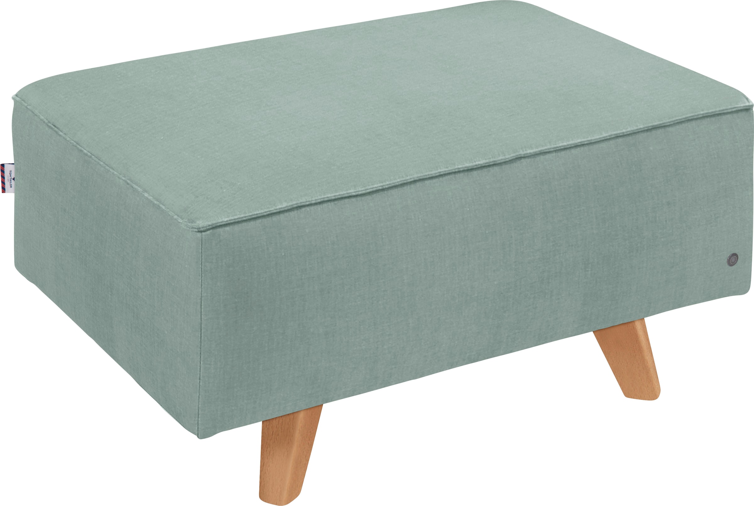 Hocker »NORDIC CHIC«, mit Kedernaht, Breite 85 cm, Füße Buche natur