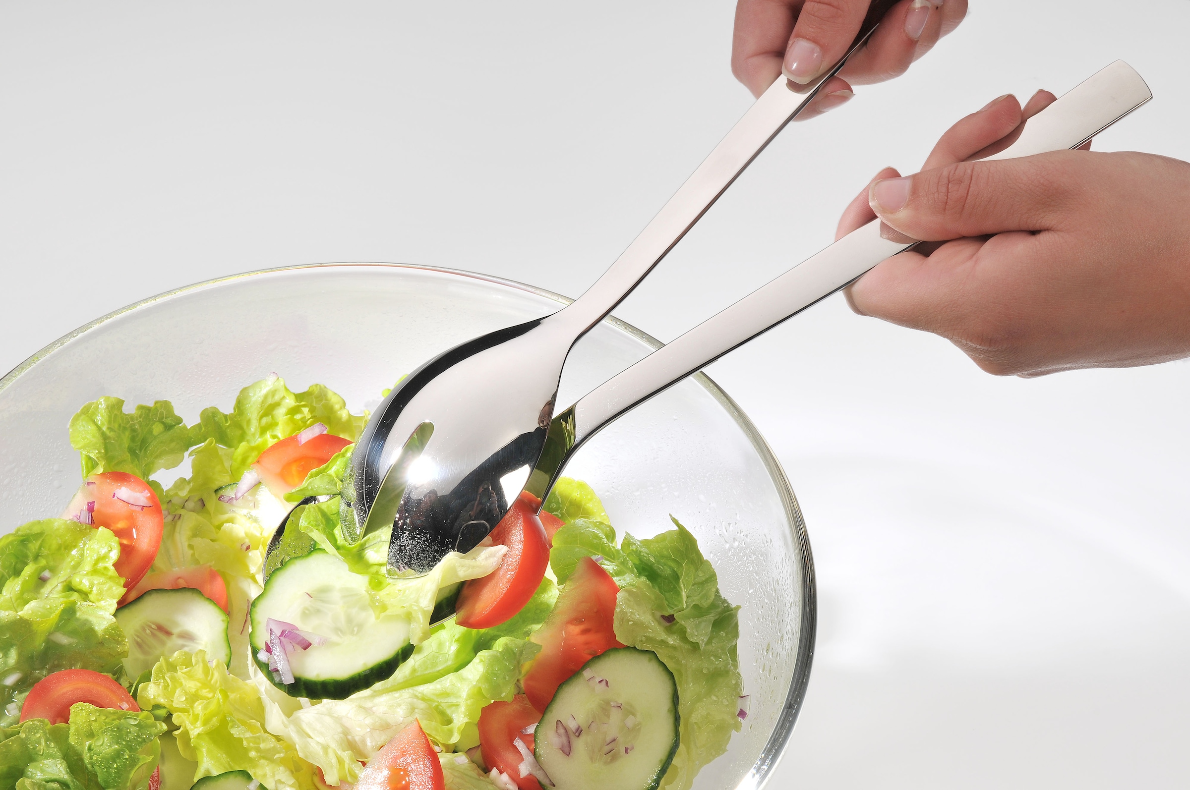 WMF Salatbesteck »Nuova«, (Set, 4 tlg.), 2x Salatbesteck, Servierlöffel 25 cm, Serviergabel 20 cm, Cromargan
