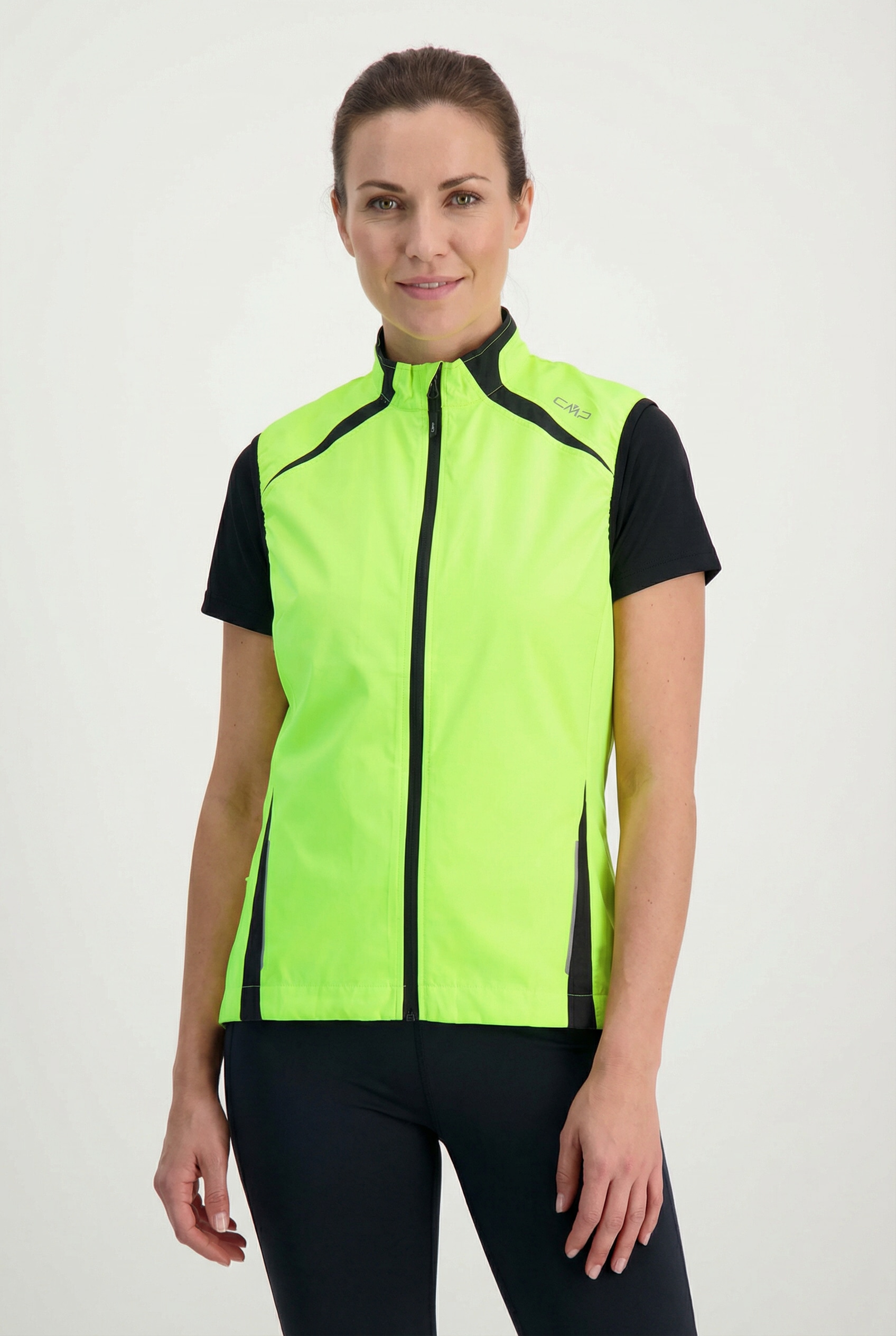 Cmp Damen Gelb Fluo Funktionsweste Mit Windschutzfunktion Für Den Radsport Aus Polyester erhältlich in Größe 34/36/46 von Baur