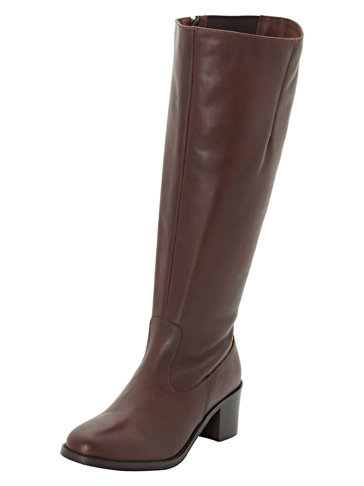 sheego -  Weitschaftstiefel "Weitschaftstiefel", in Schaftweite XXL aus Leder mit Stretch-Einsatz
