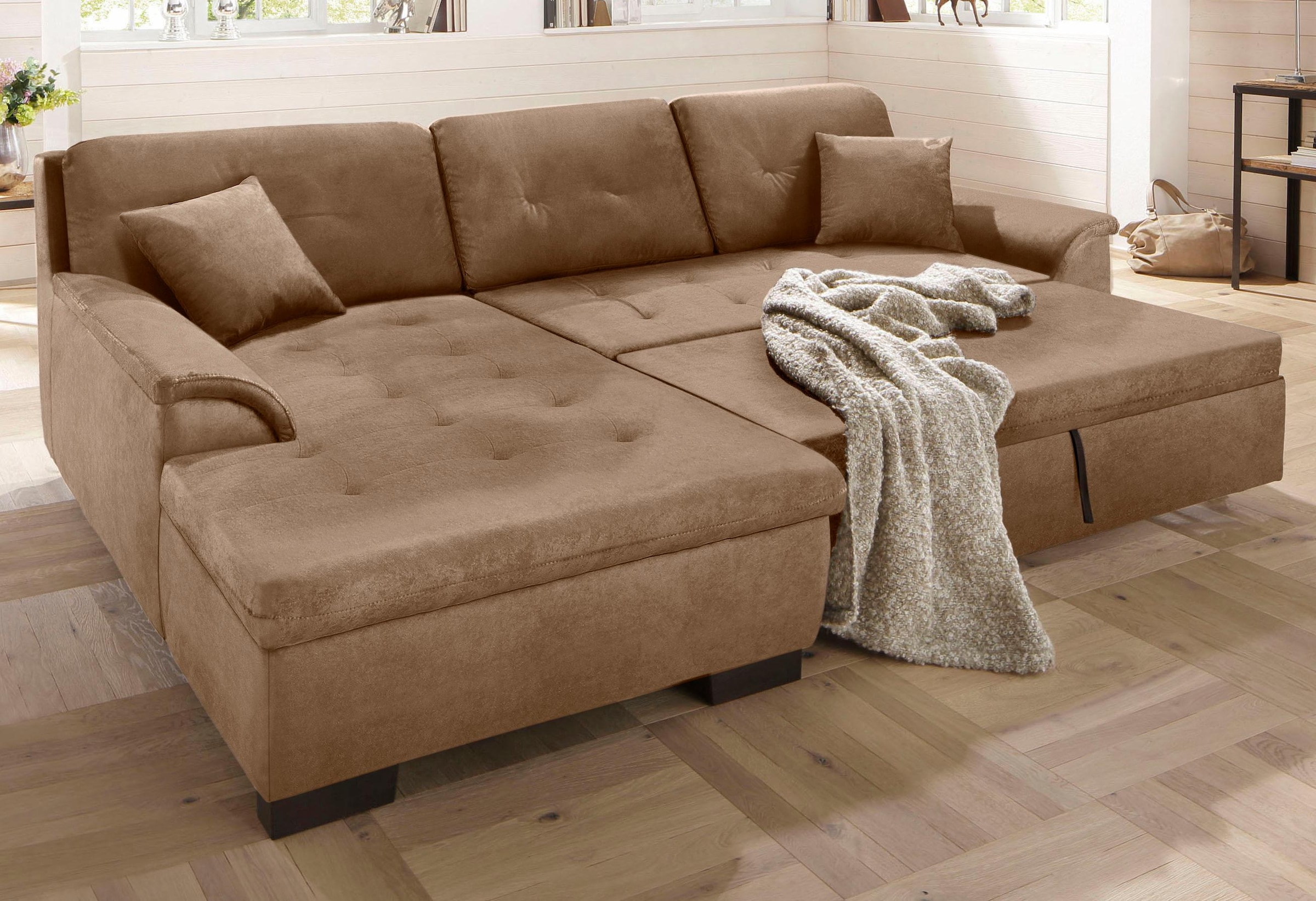 Home affaire Ecksofa »Bergen«, wahlweise mit Bettfunktion L-Form