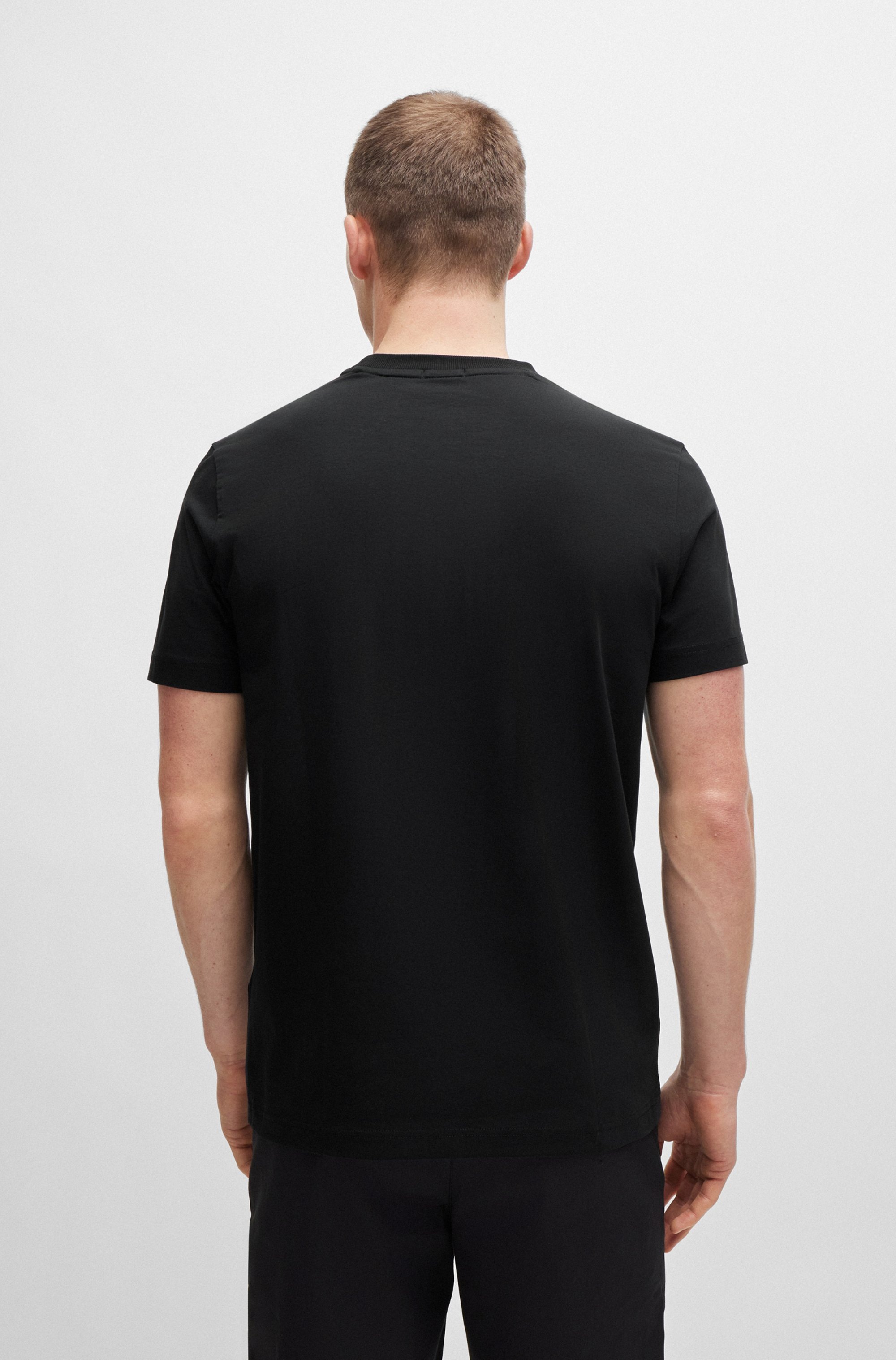 BOSS GREEN Rundhalsshirt »Tee«, mit gummiertem Kontrast-Logo