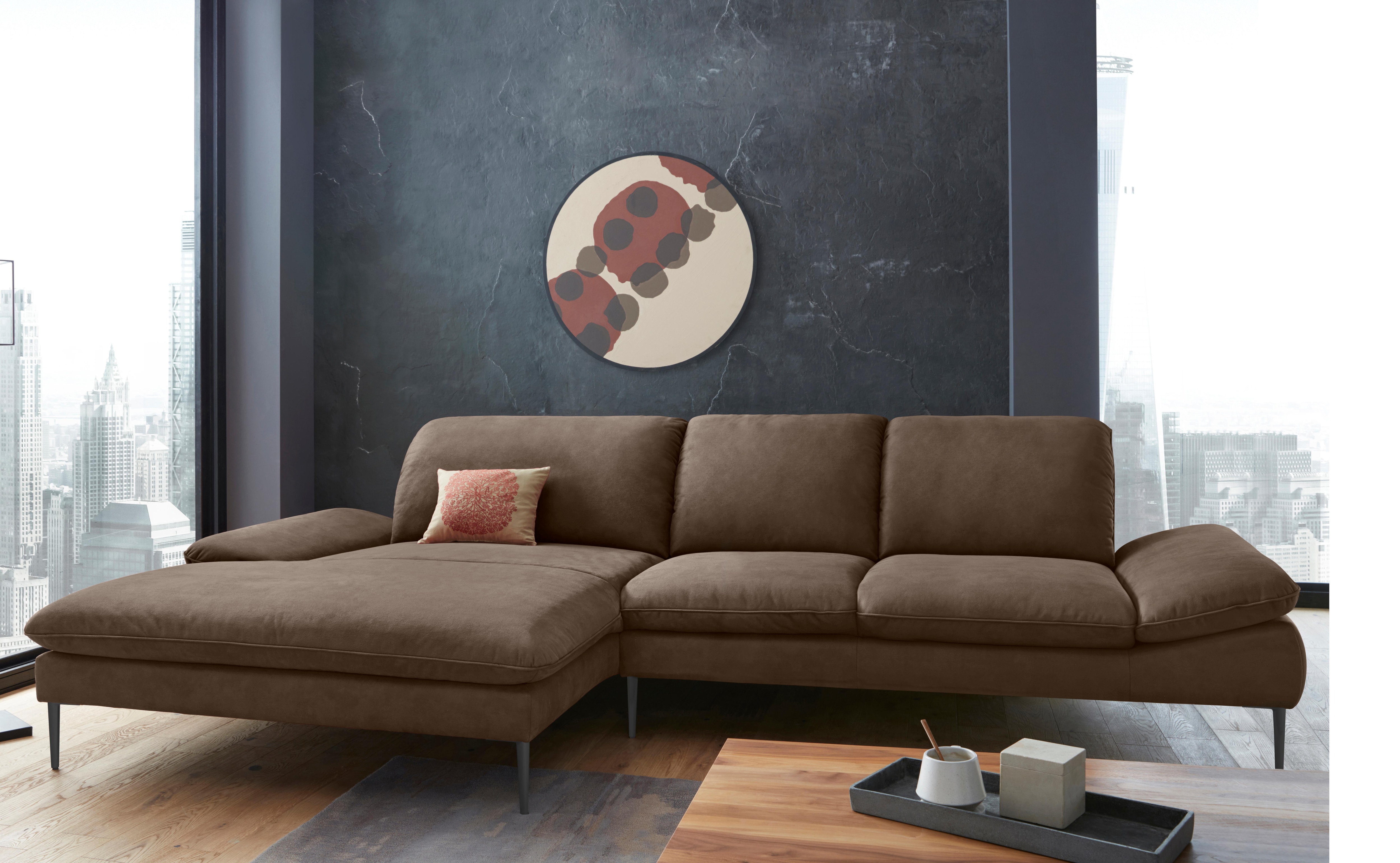 W.SCHILLIG Ecksofa "enjoy&MORE, Designsofa, bequem, zeitlos und elegant, L-Form" Sitztiefenverstellung, Füße schwarz pulverbeschichtet, Breite 340 cm
